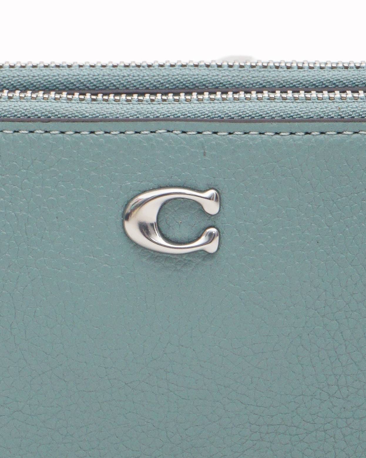 Coach Aquamarine Green Pebbled Leather Kira Crossbody Pouch