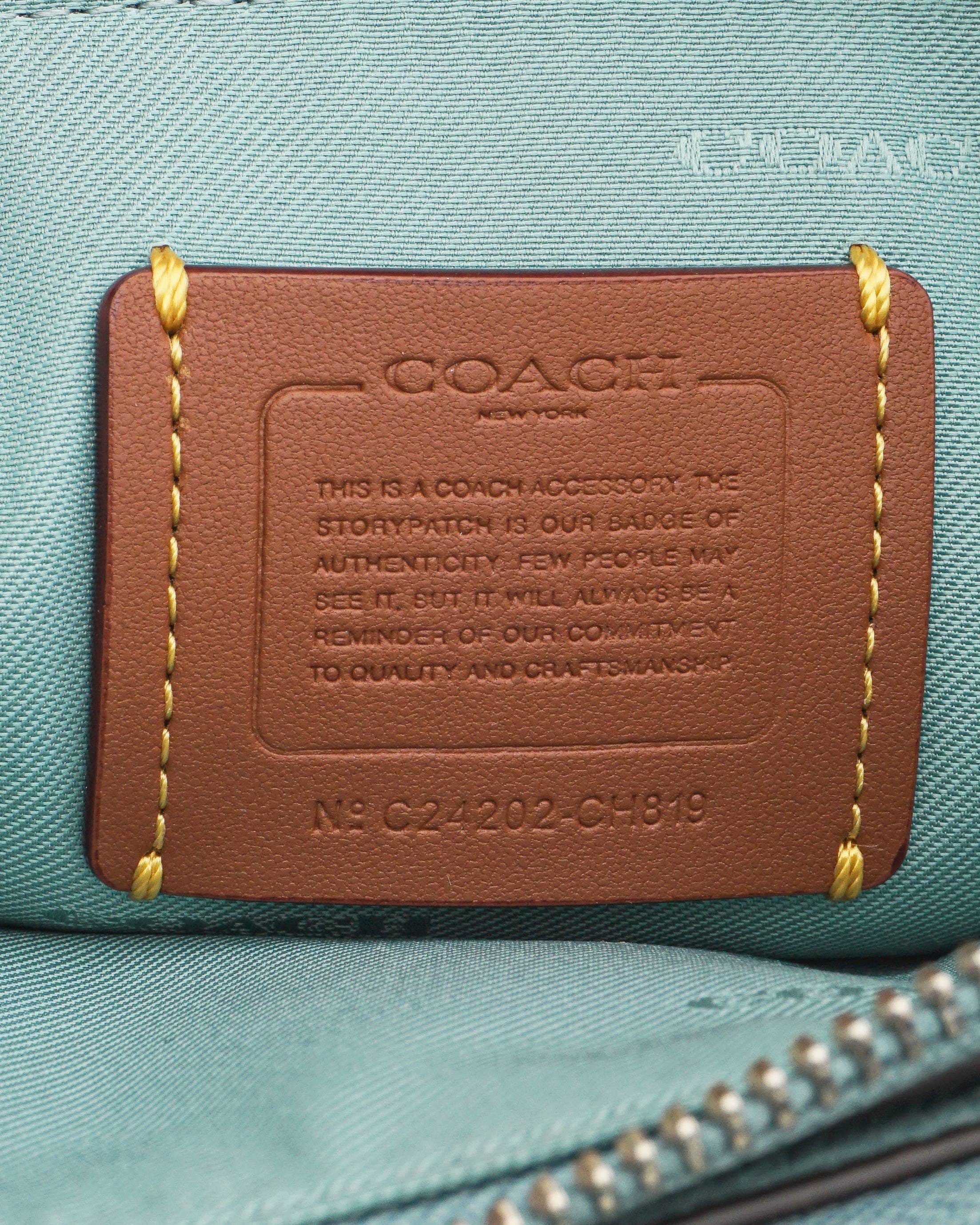 Coach Aquamarine Green Pebbled Leather Kira Crossbody Pouch