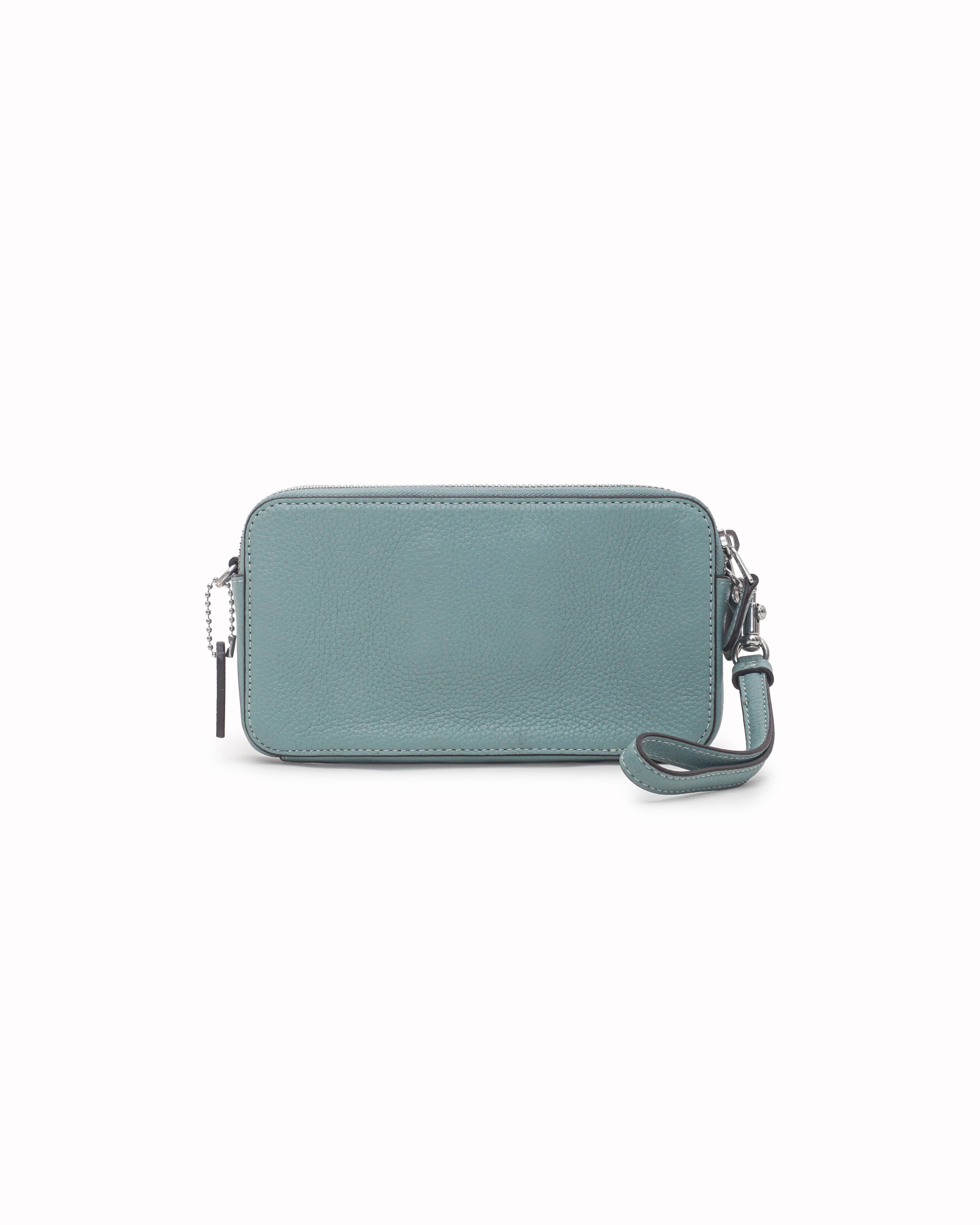 Coach Aquamarine Green Pebbled Leather Kira Crossbody Pouch