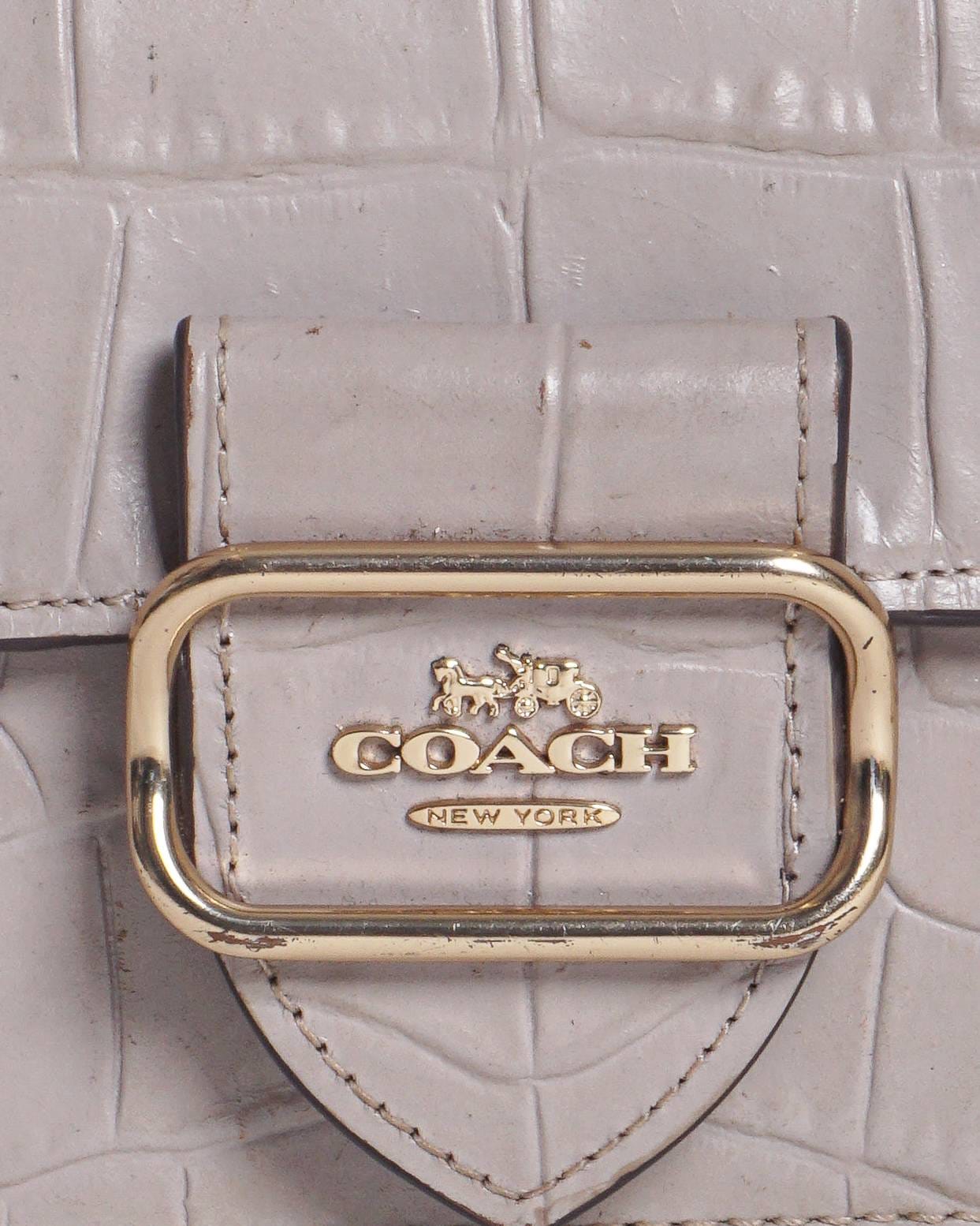 Coach Morgan Grey Croc - Embossed Leather Crossbody Bag