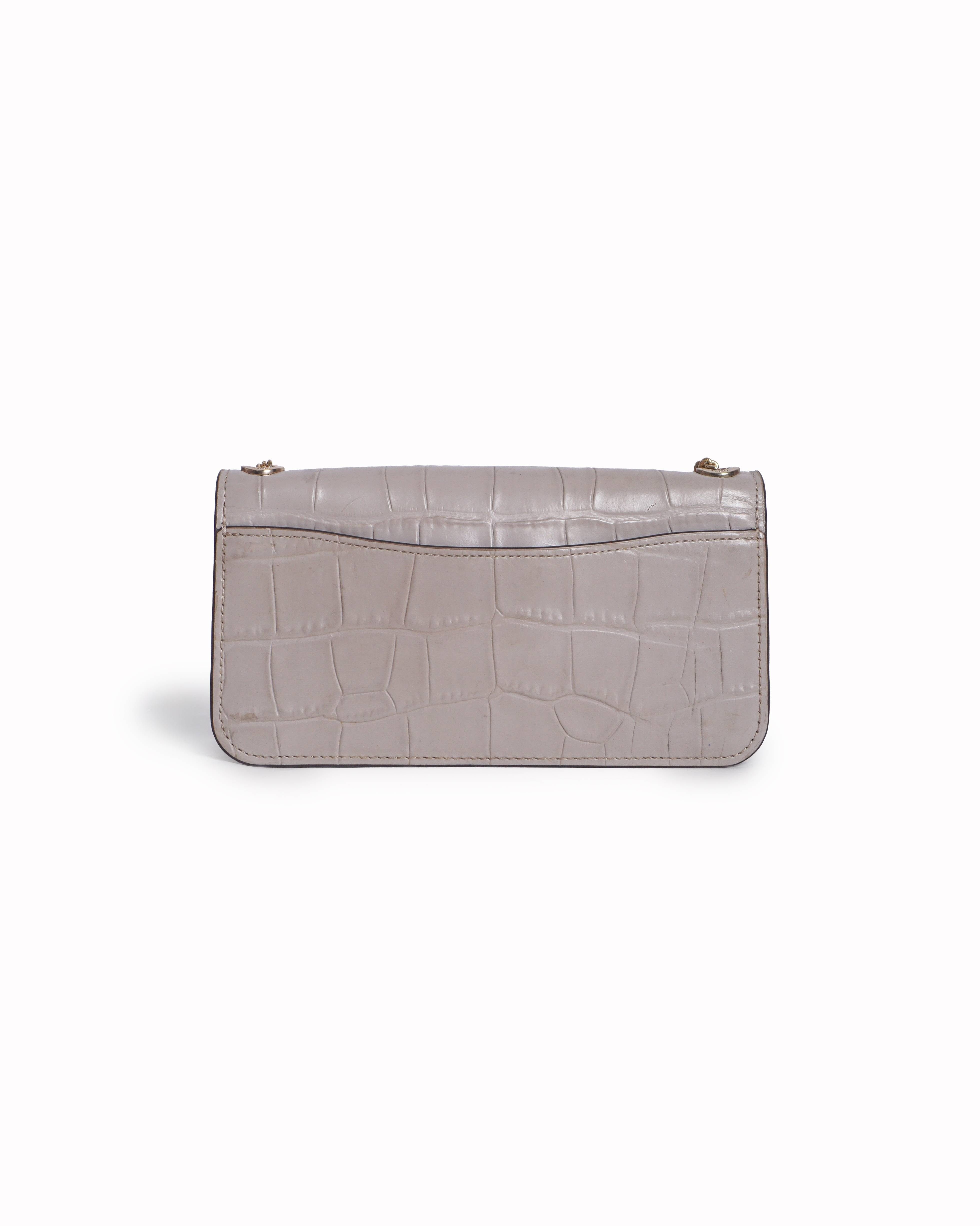 Coach Morgan Grey Croc - Embossed Leather Crossbody Bag