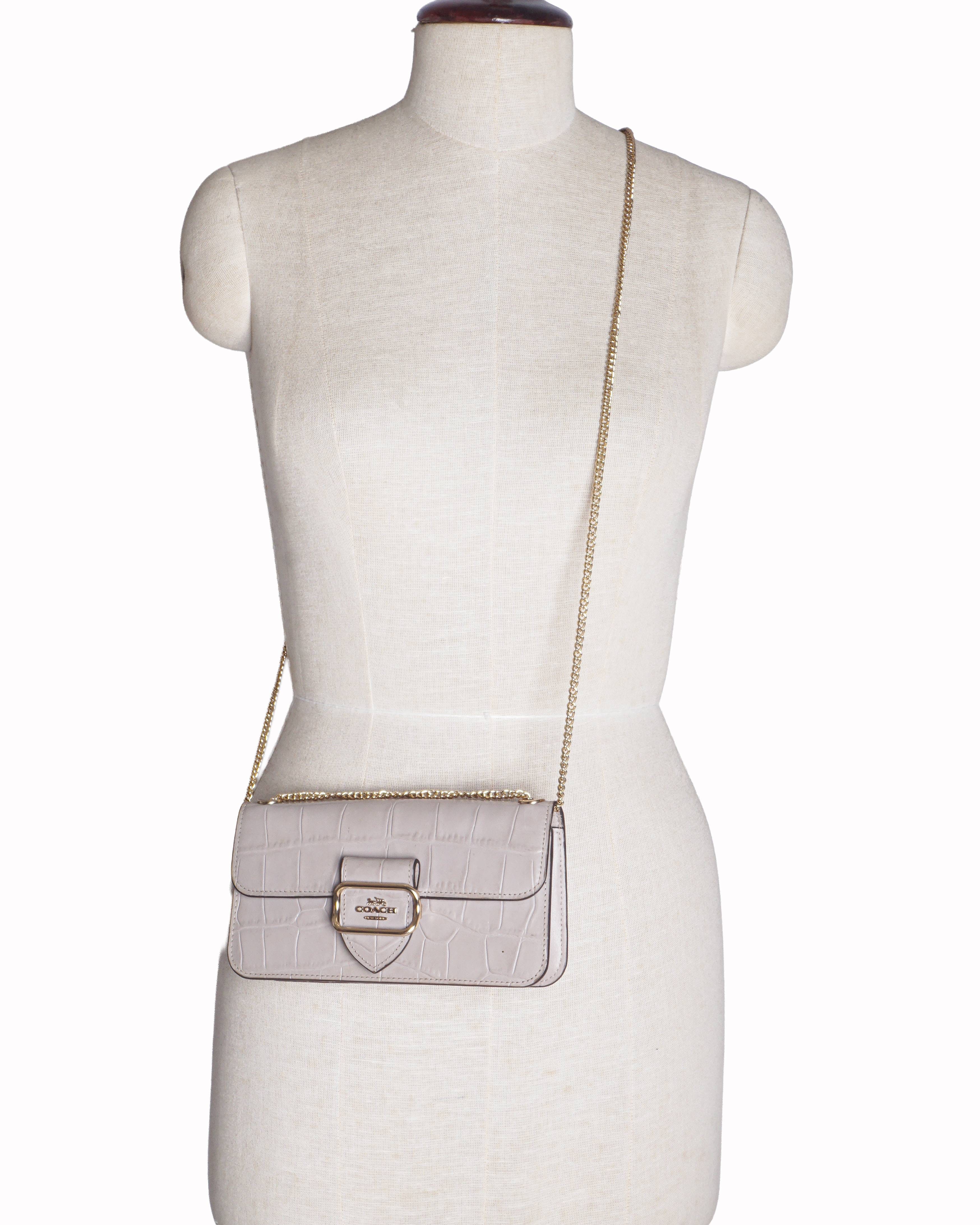 Coach Morgan Grey Croc - Embossed Leather Crossbody Bag