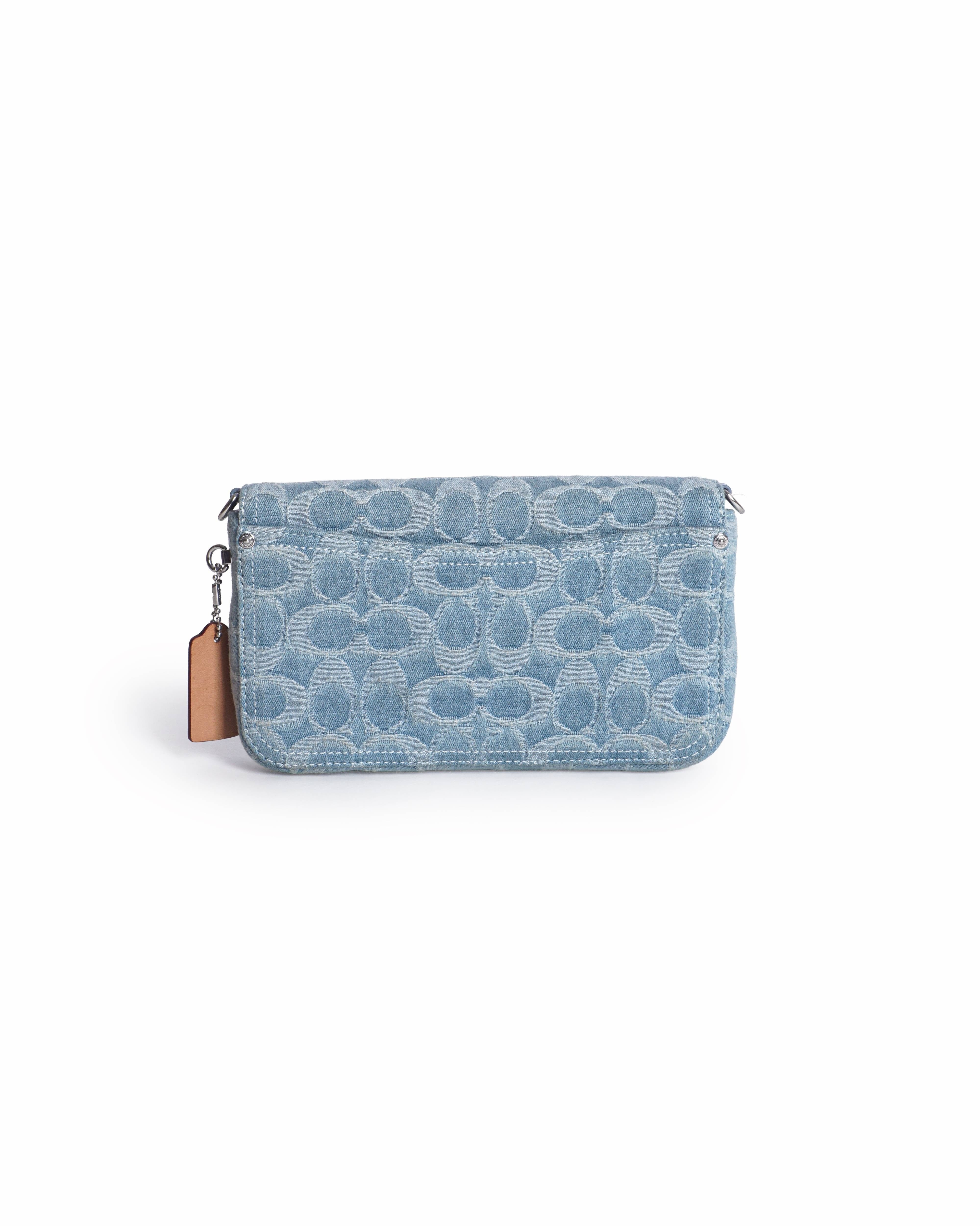 Coach Light Blue Signature Denim Hayden Crossbody Bag
