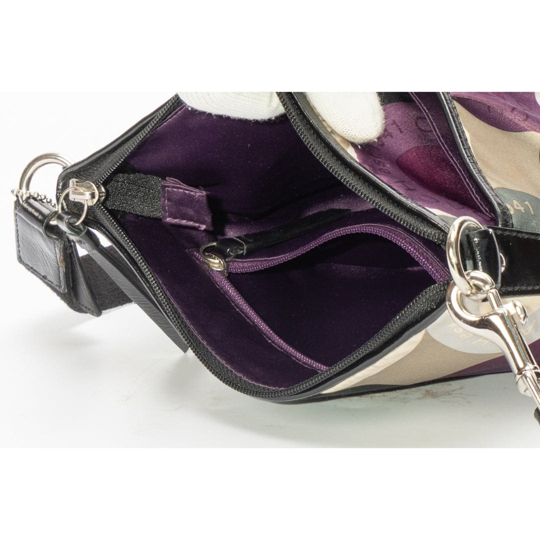Coach Circle Purple Satin Crossbody