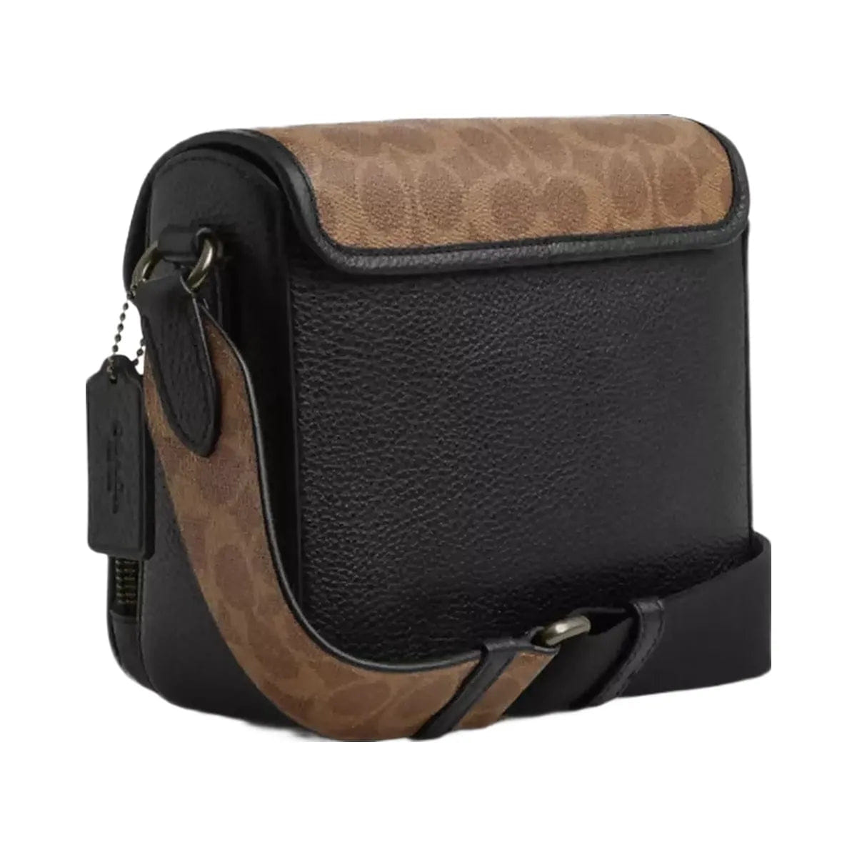 Coach Sullivan Flap Crossbody Bag In Signature Canvas in Gunmetal Tan Black
