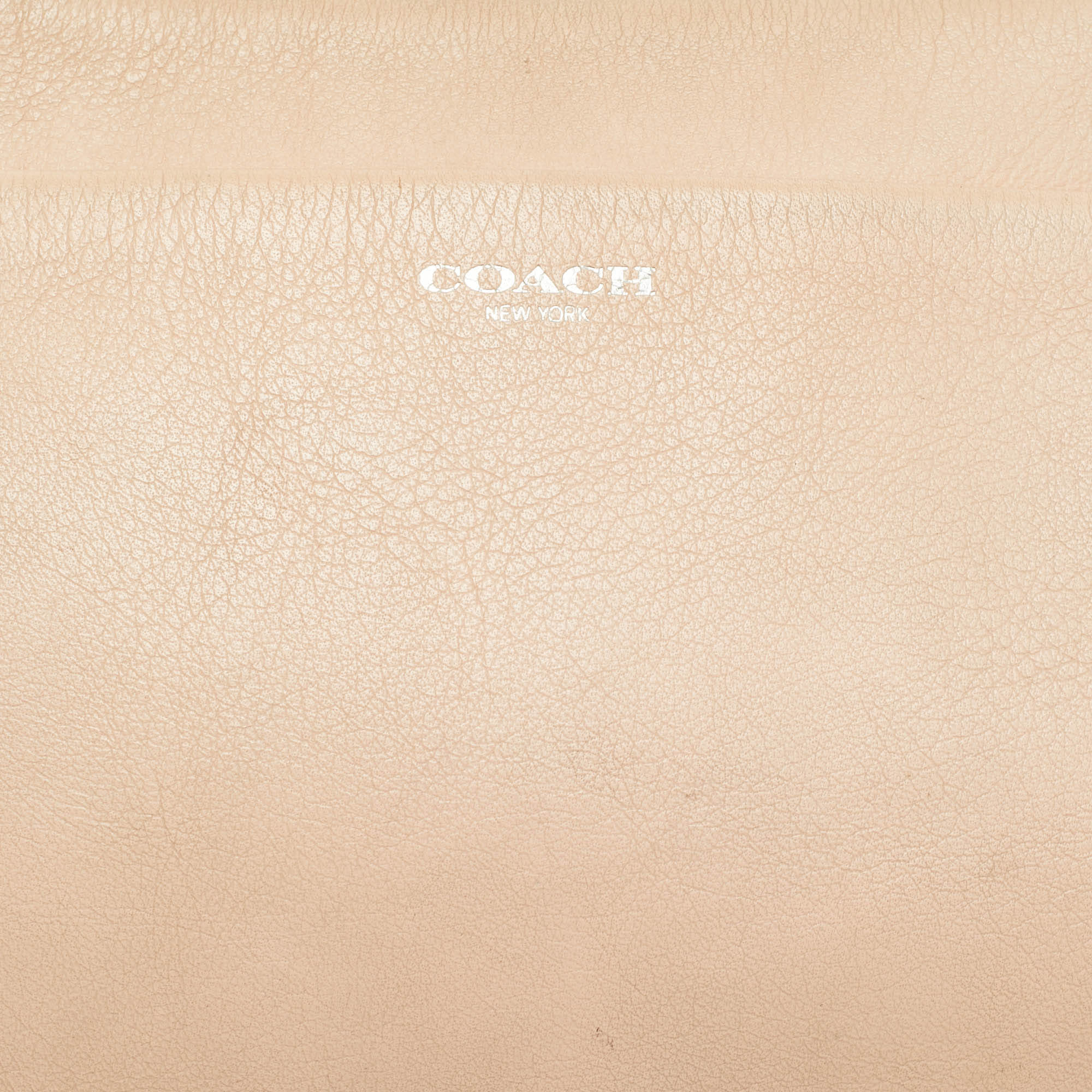 Coach Front Pocket Peach Leather Flat Crossbody Bag