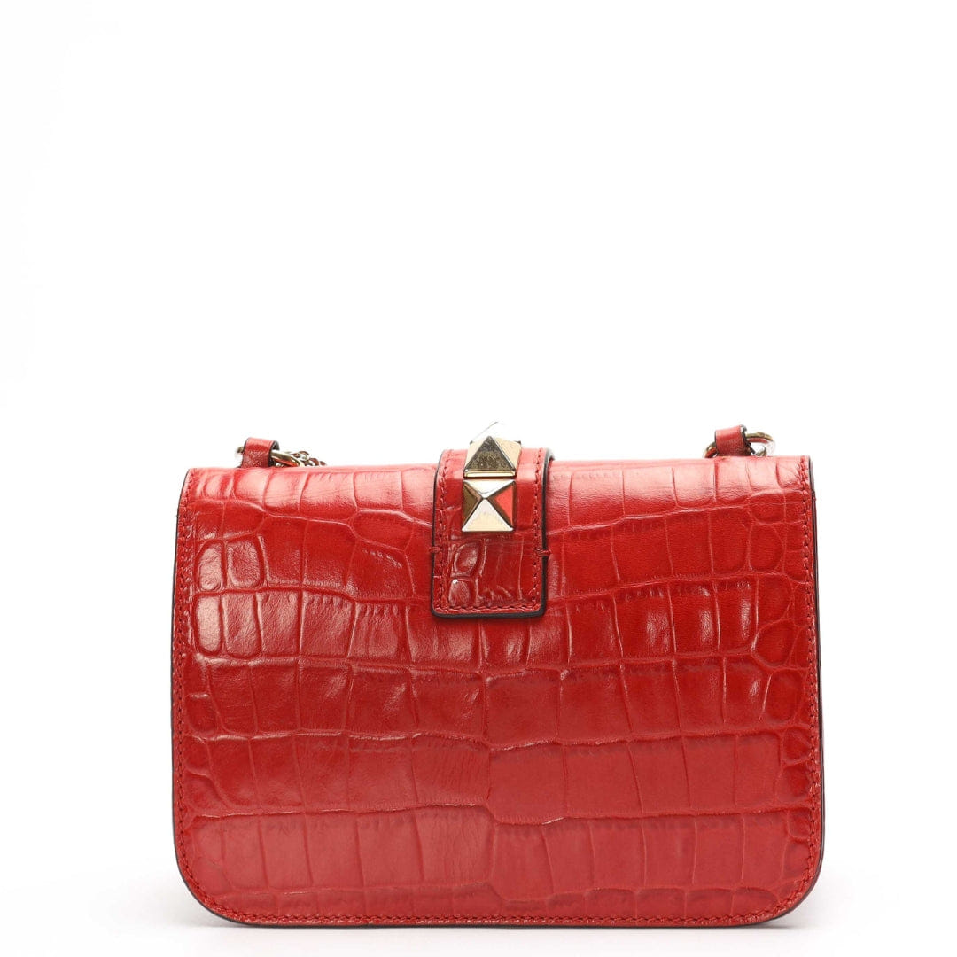 Valentino Alligator Glam Lock Crossbody Bag