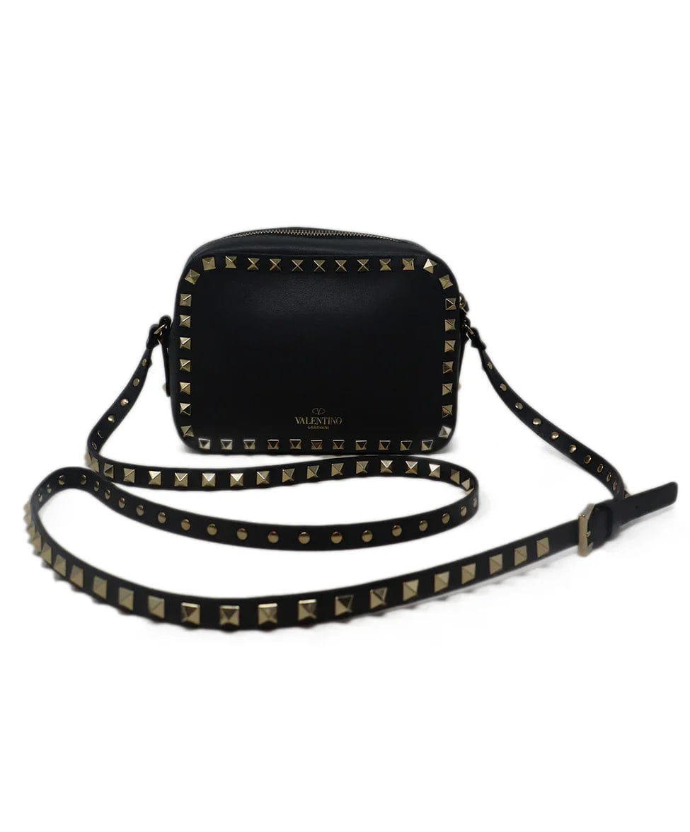 Valentino Crossbody RockStud Grey Charcoal Leather Pouch