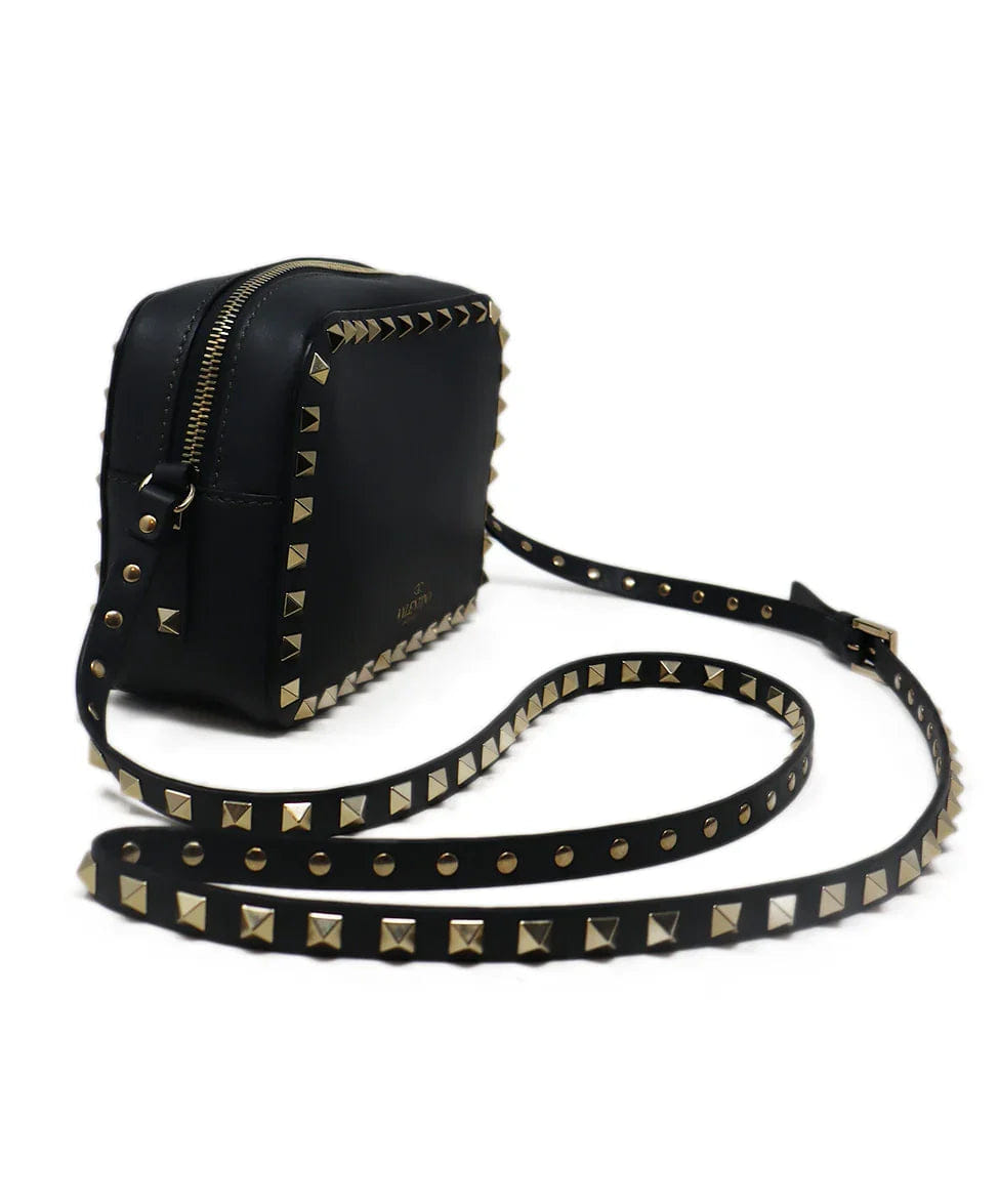 Valentino Crossbody RockStud Grey Charcoal Leather Pouch