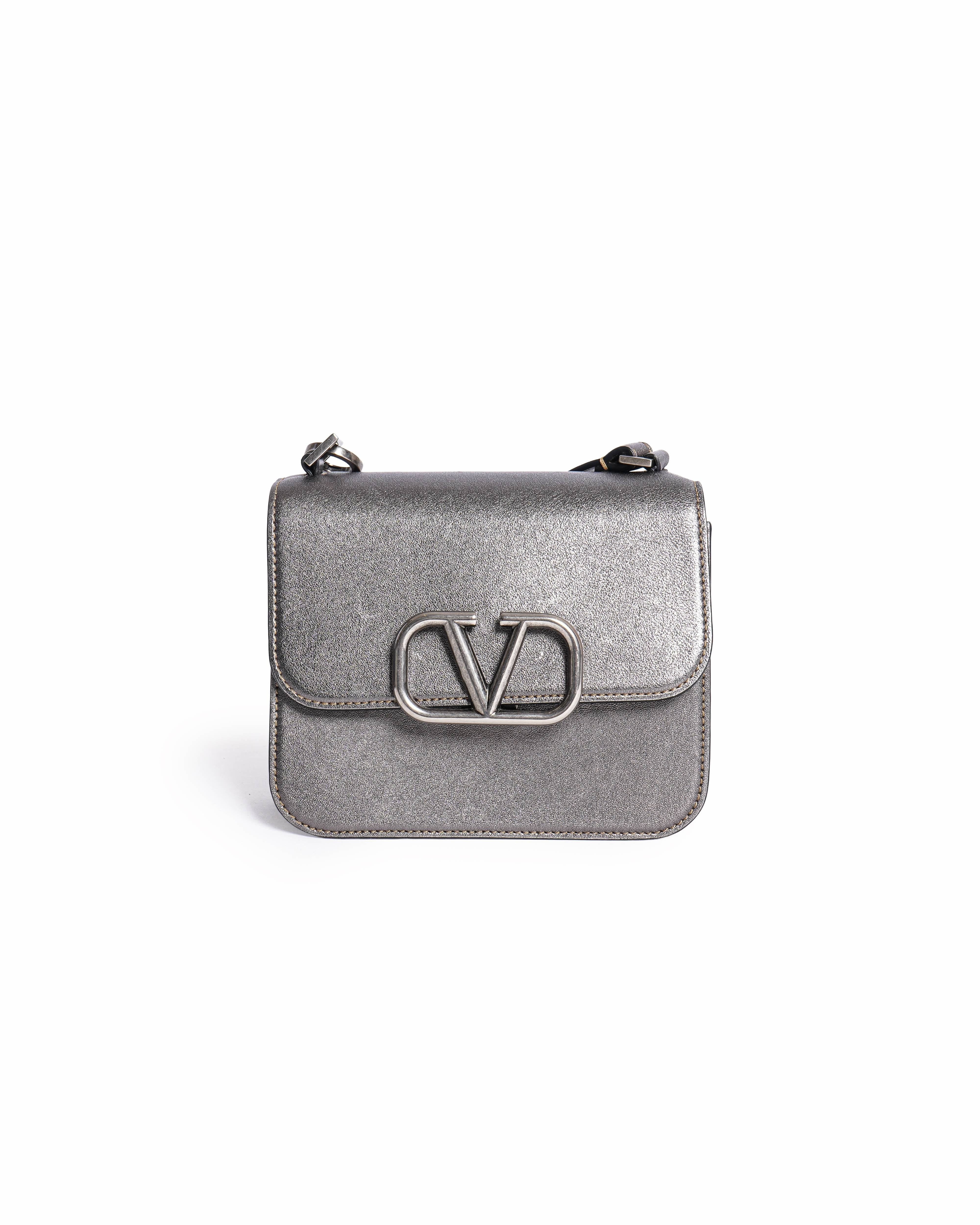Valentino Garavani VSling Metallic Leather Crossbody Bag