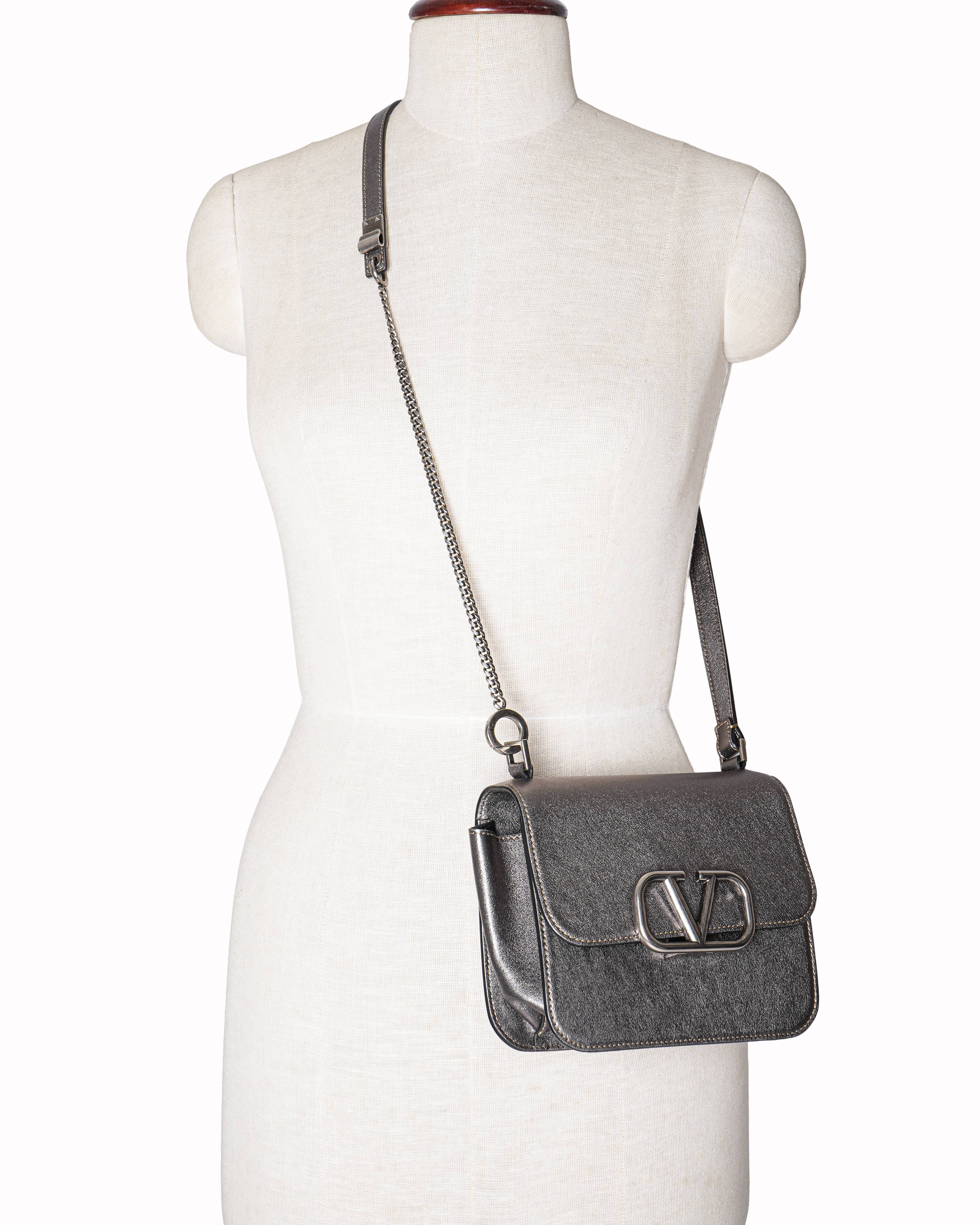 Valentino Garavani VSling Metallic Leather Crossbody Bag