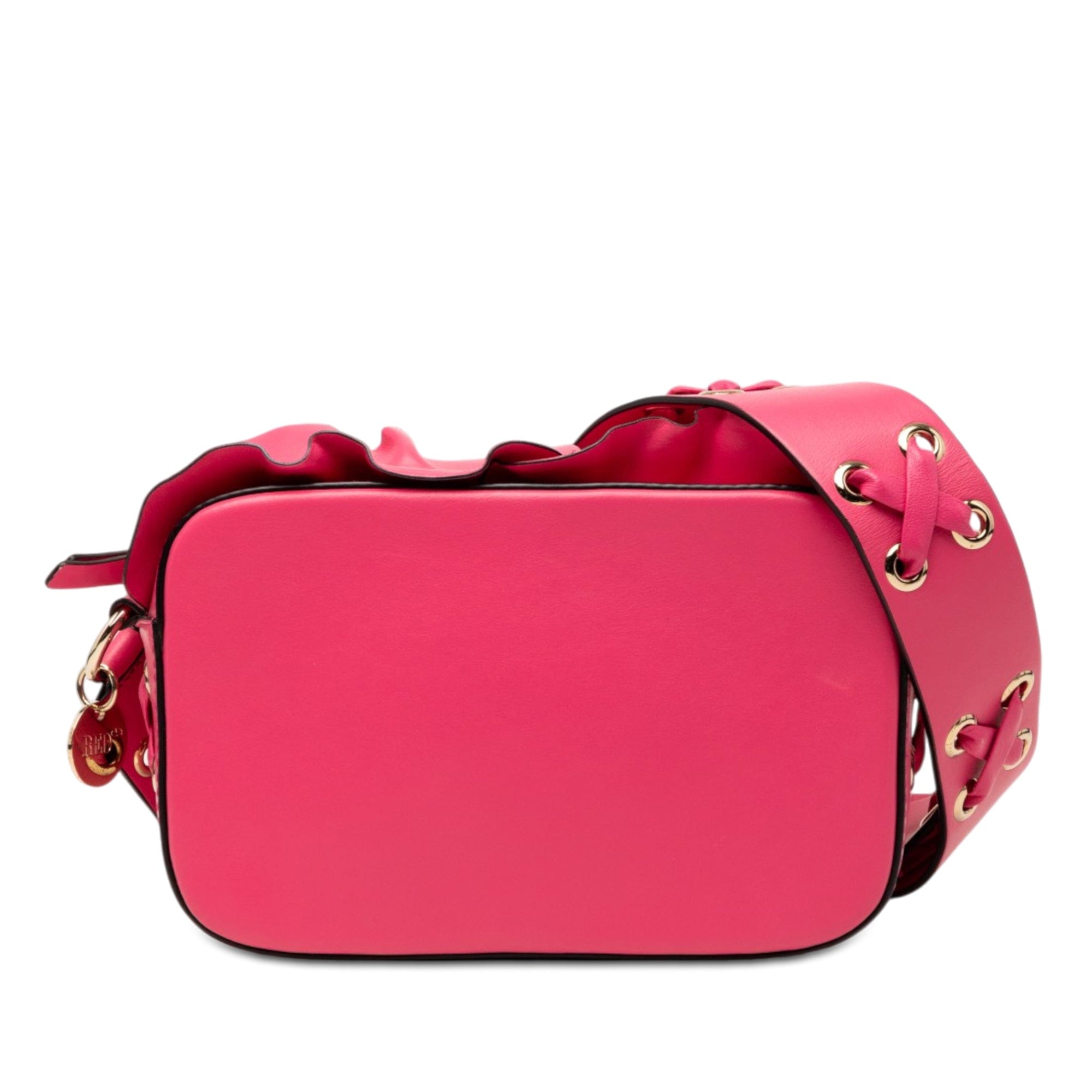 Valentino Leather Ruffle Trim Crossbody