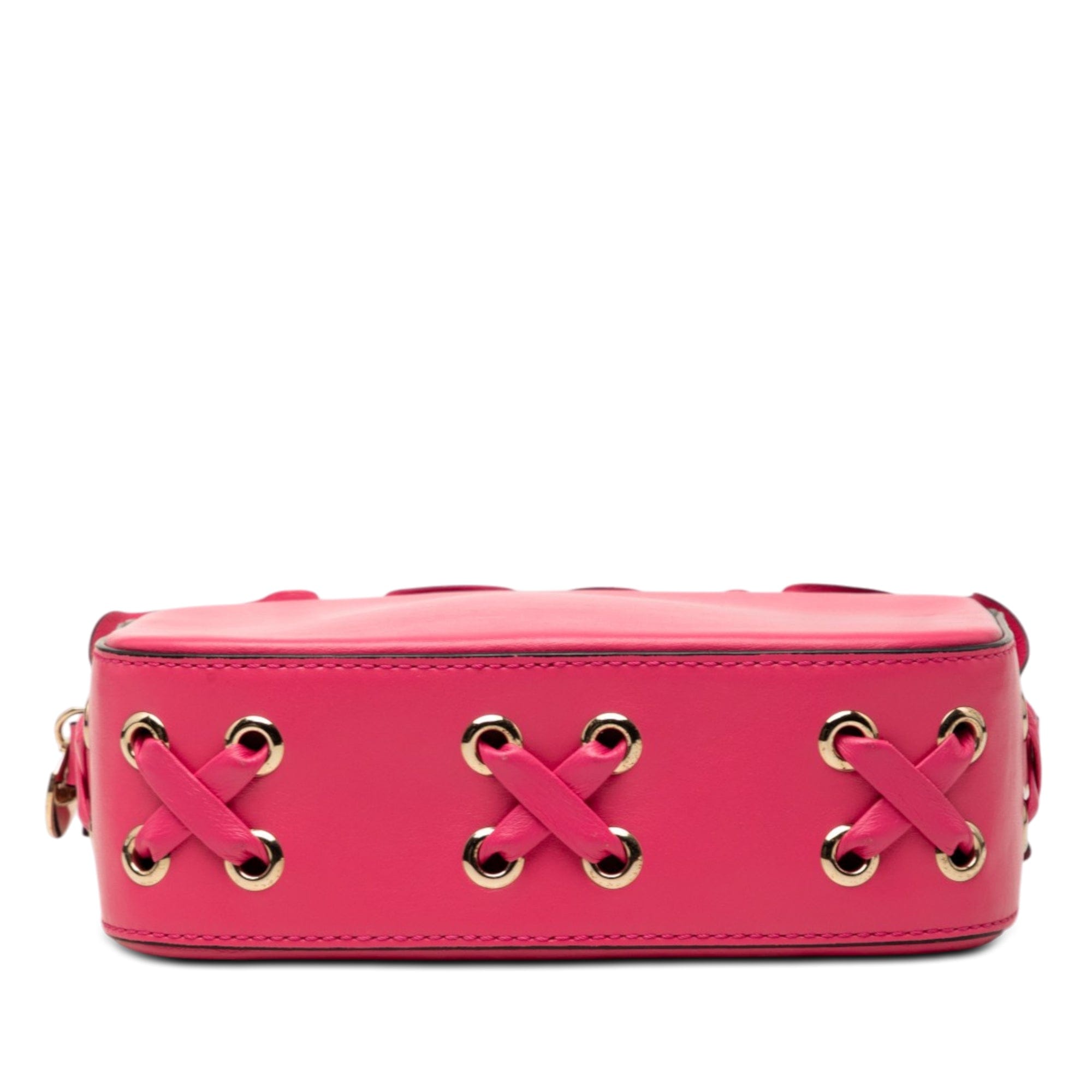 Valentino Leather Ruffle Trim Crossbody