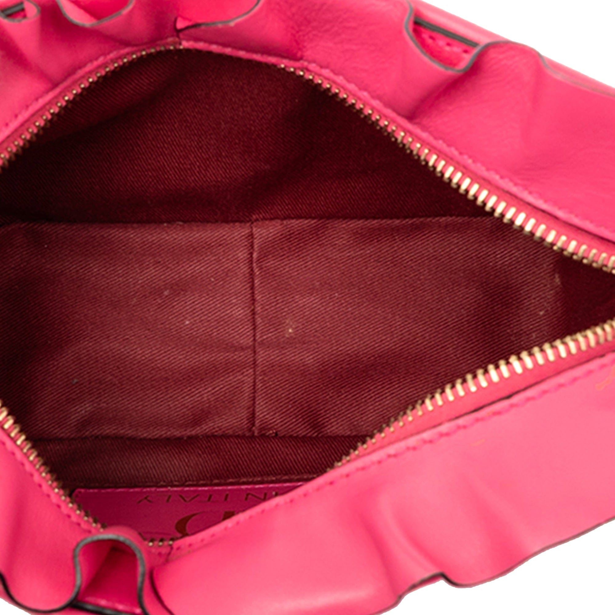 Valentino Leather Ruffle Trim Crossbody