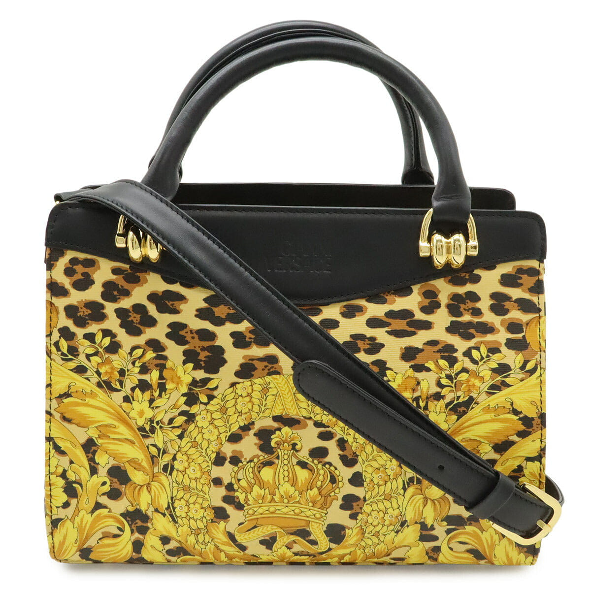 Versace Barocco Leopard Handbag 2WAY PVC