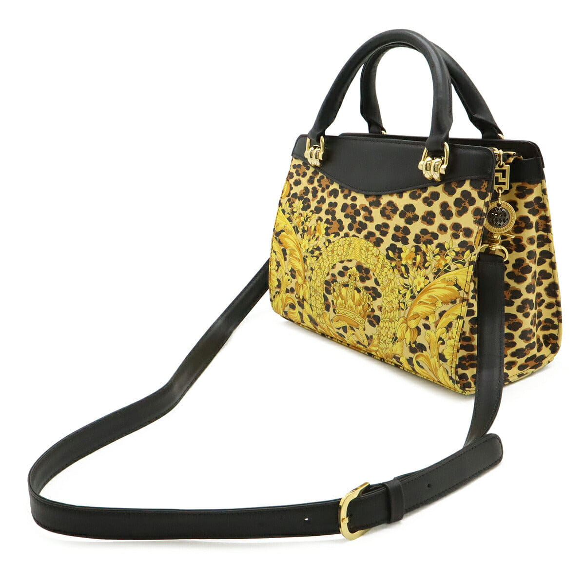 Versace Barocco Leopard Handbag 2WAY PVC