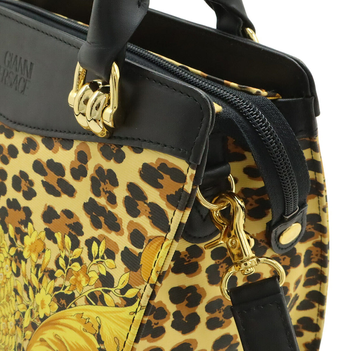 Versace Barocco Leopard Handbag 2WAY PVC