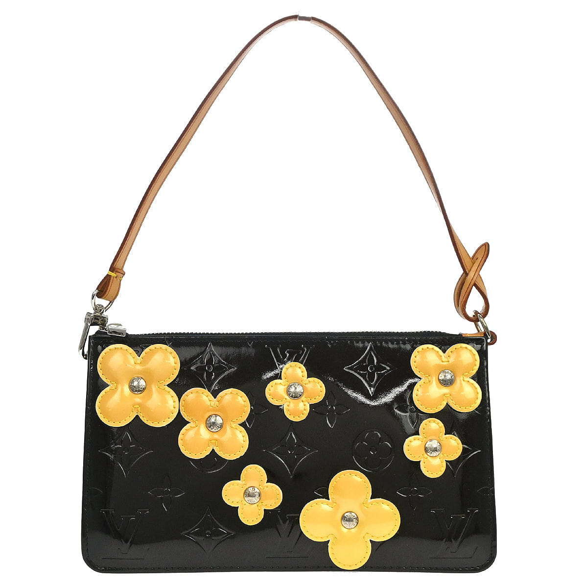 Louis Vuitton Black Vernis Flower Lexington Handbag M92245
