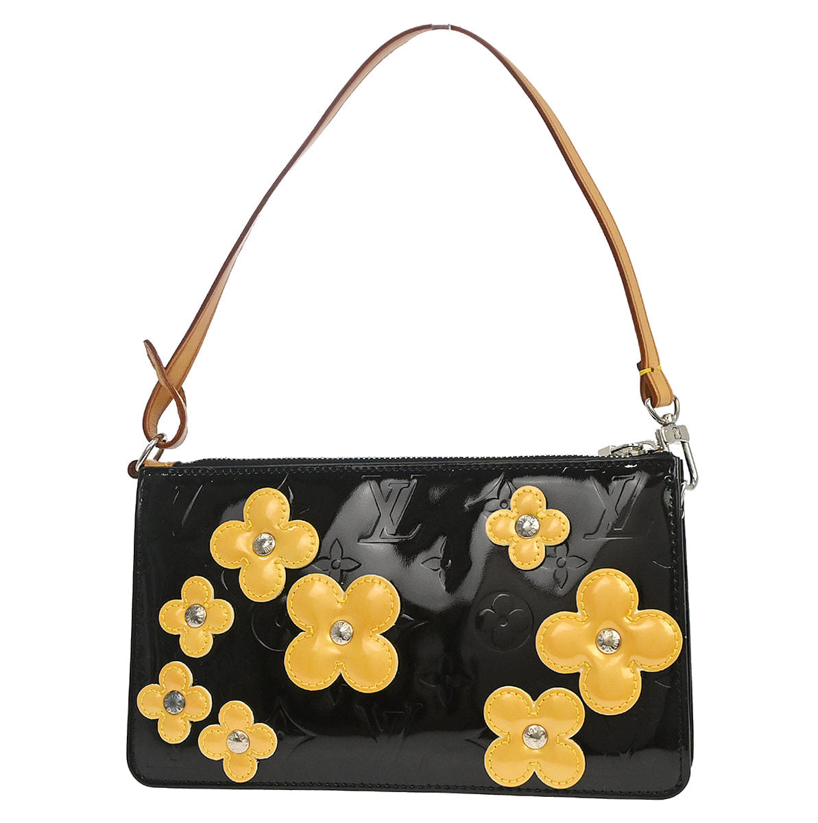 Louis Vuitton Black Vernis Flower Lexington Handbag M92245