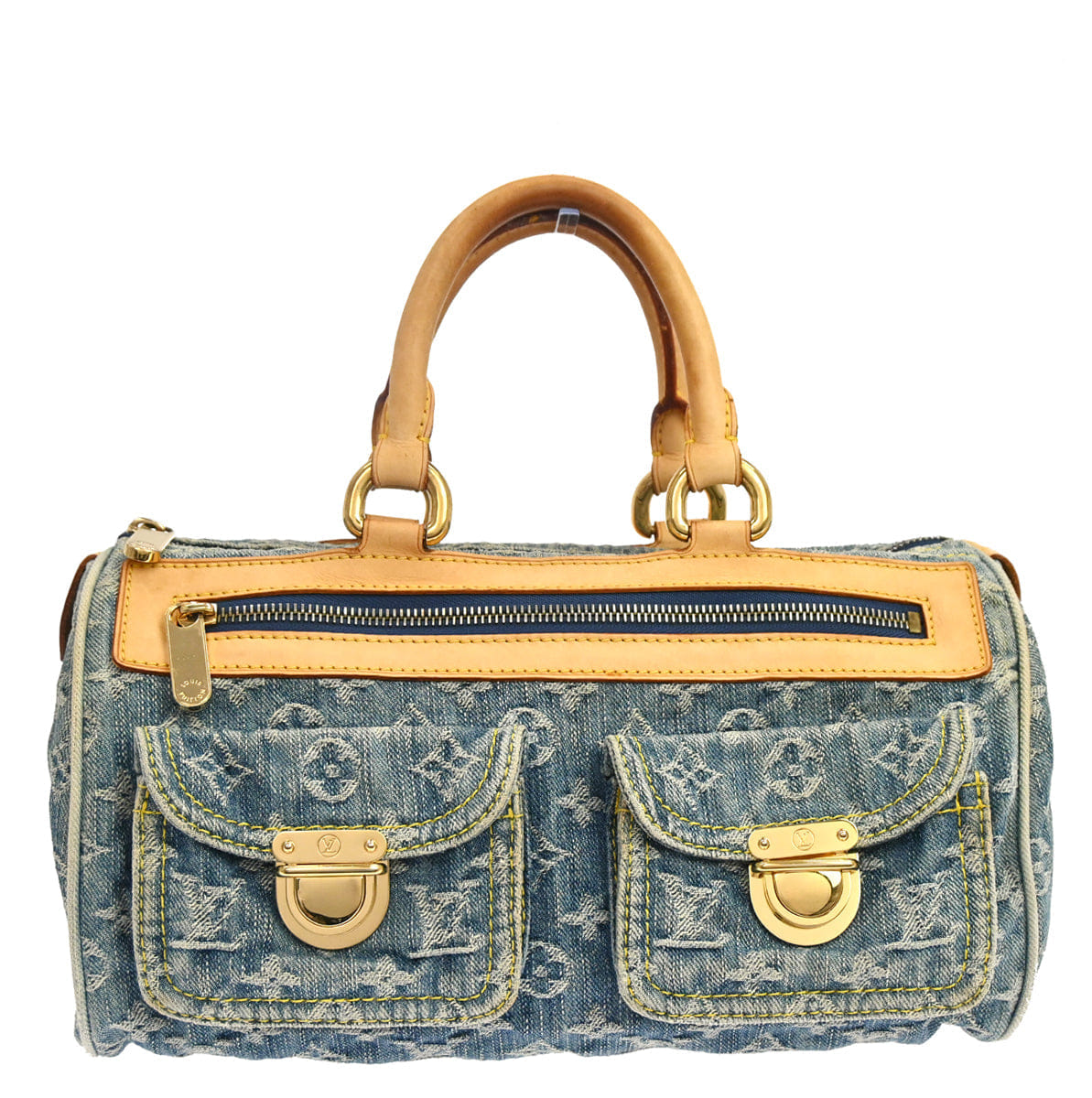 Louis Vuitton 2006 Blue Monogram Denim Neo Speedy Handbag M95019