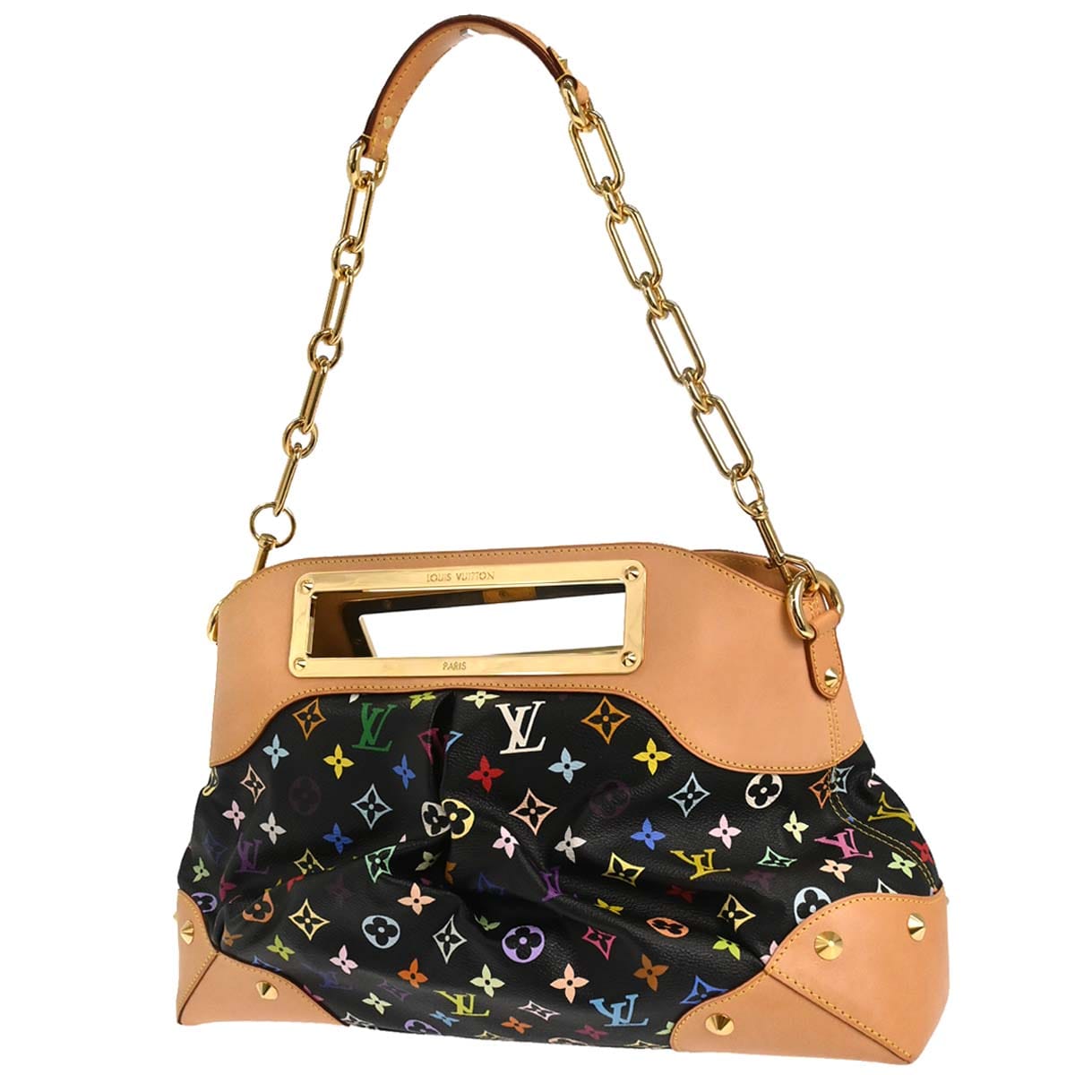Louis Vuitton 2009 Black Multicolor Judy GM 2way Shoulder Handbag M40254