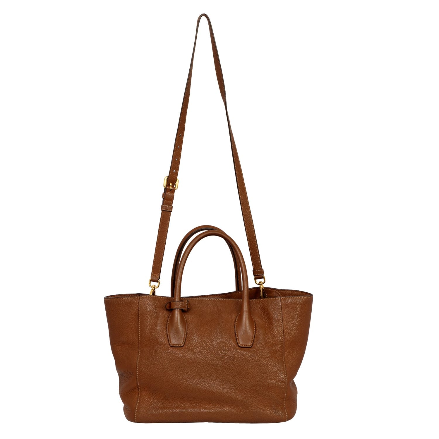 PRADA BRUCIATO VITELLO DAINO LEATHER TOTE BAG