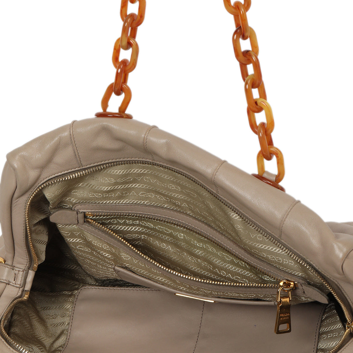 Prada Pomice Chain Tote Bag One Size