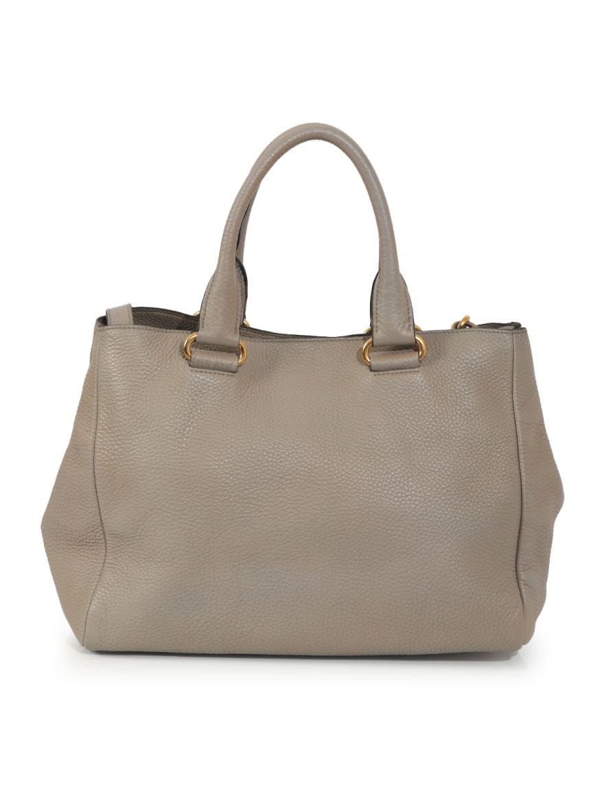 Prada Vitello Daino Front Zip Convertible Tote Medium