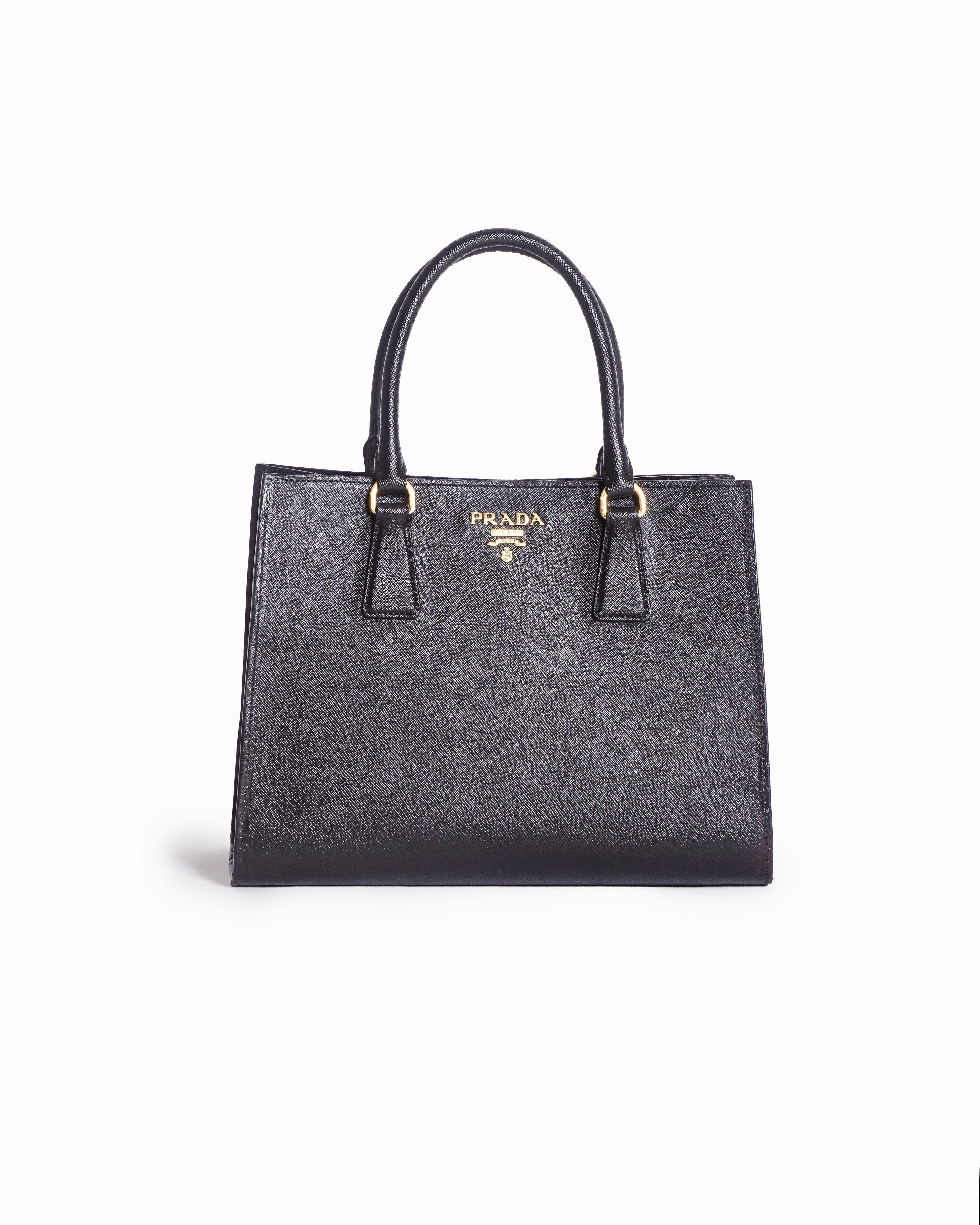Prada black saffiano leather galleria tote bag