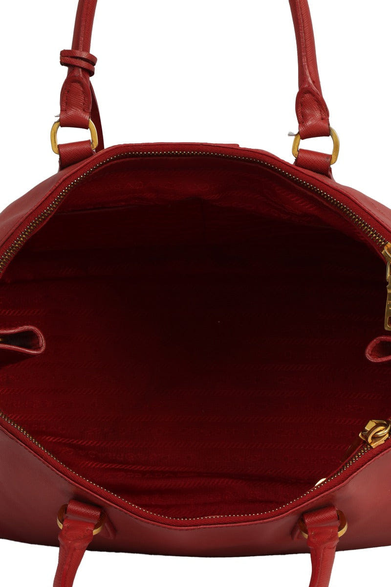 Prada Red Saffiano Large Lux Leather Tote Bag