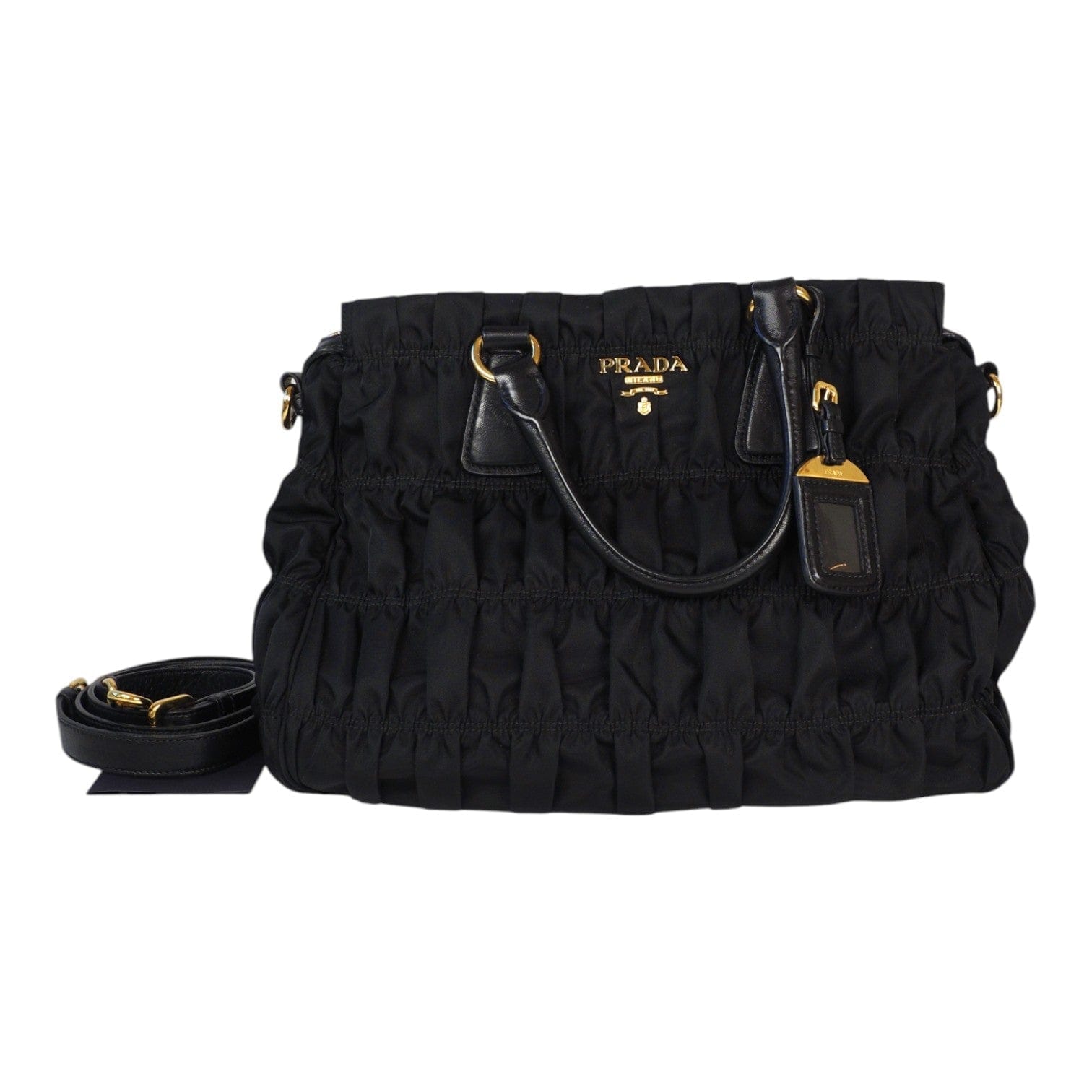 Prada Gaufre Nylon Handbag Black Bag