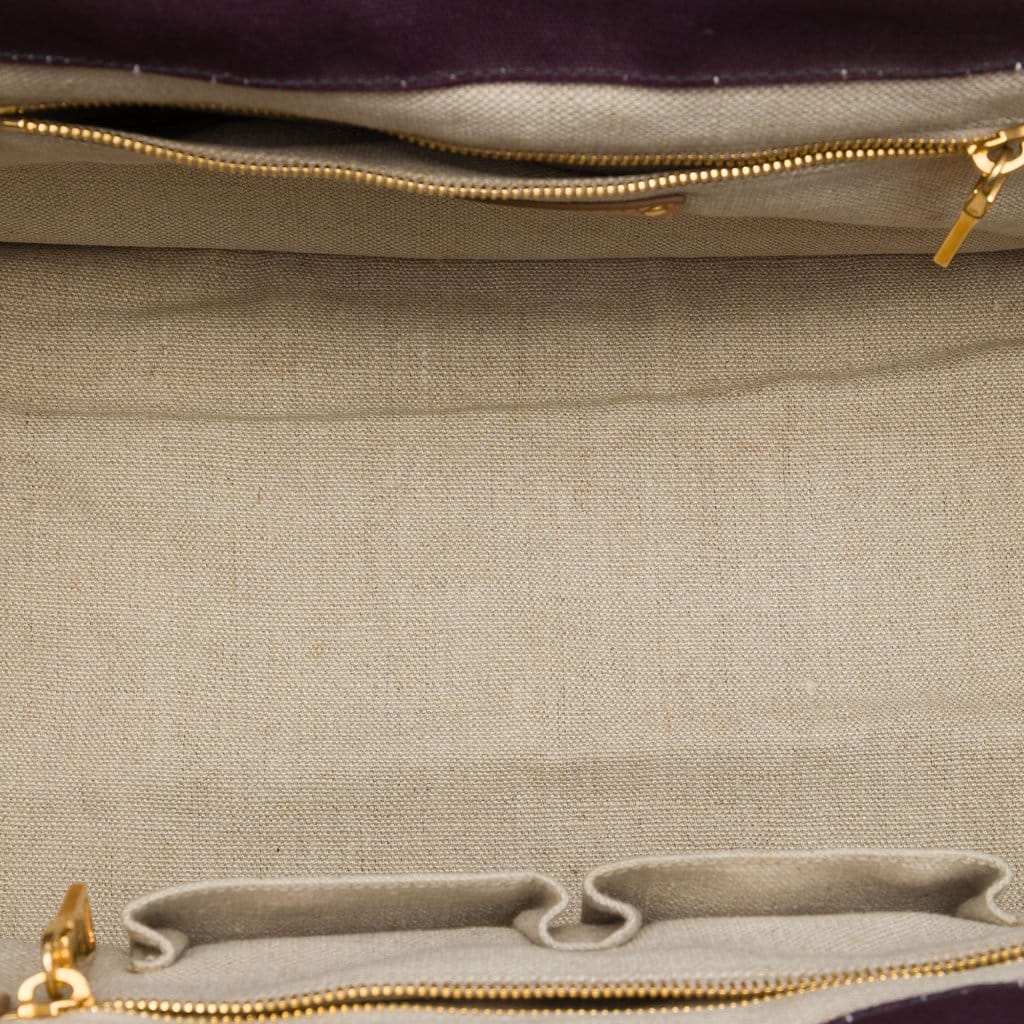 Prada Large Striped Canvas Canapa Tote