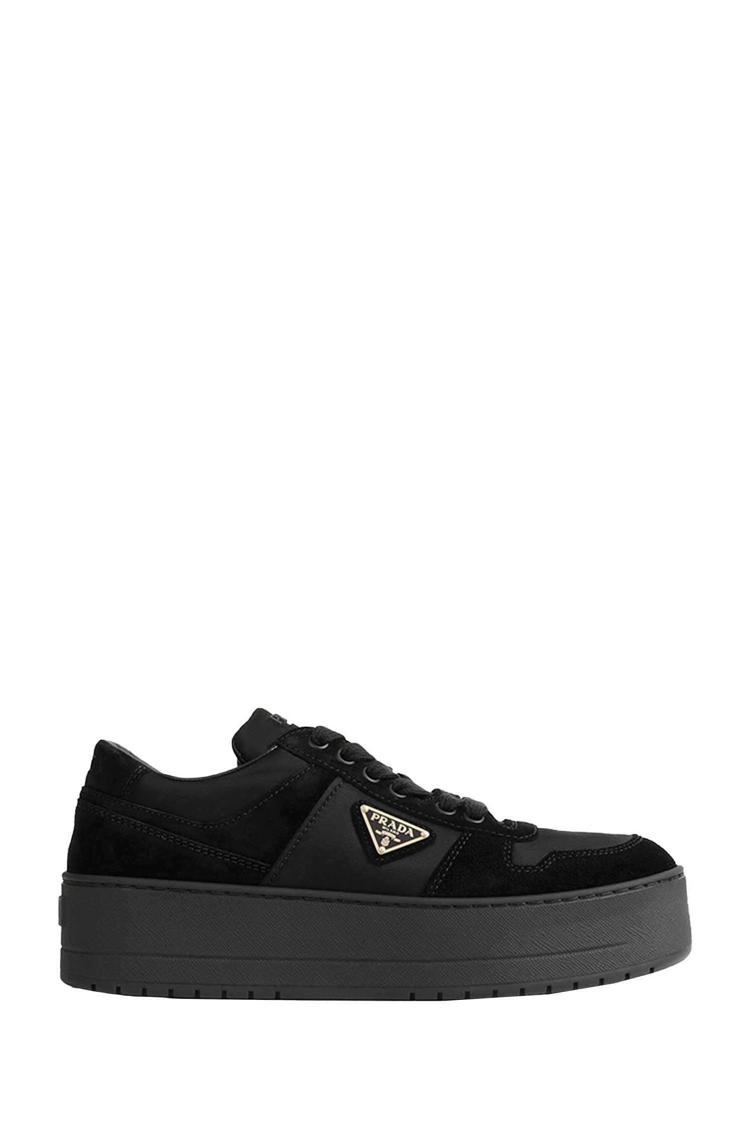 Prada Downtown Bold Re - Nylon and Suede Sneakers
