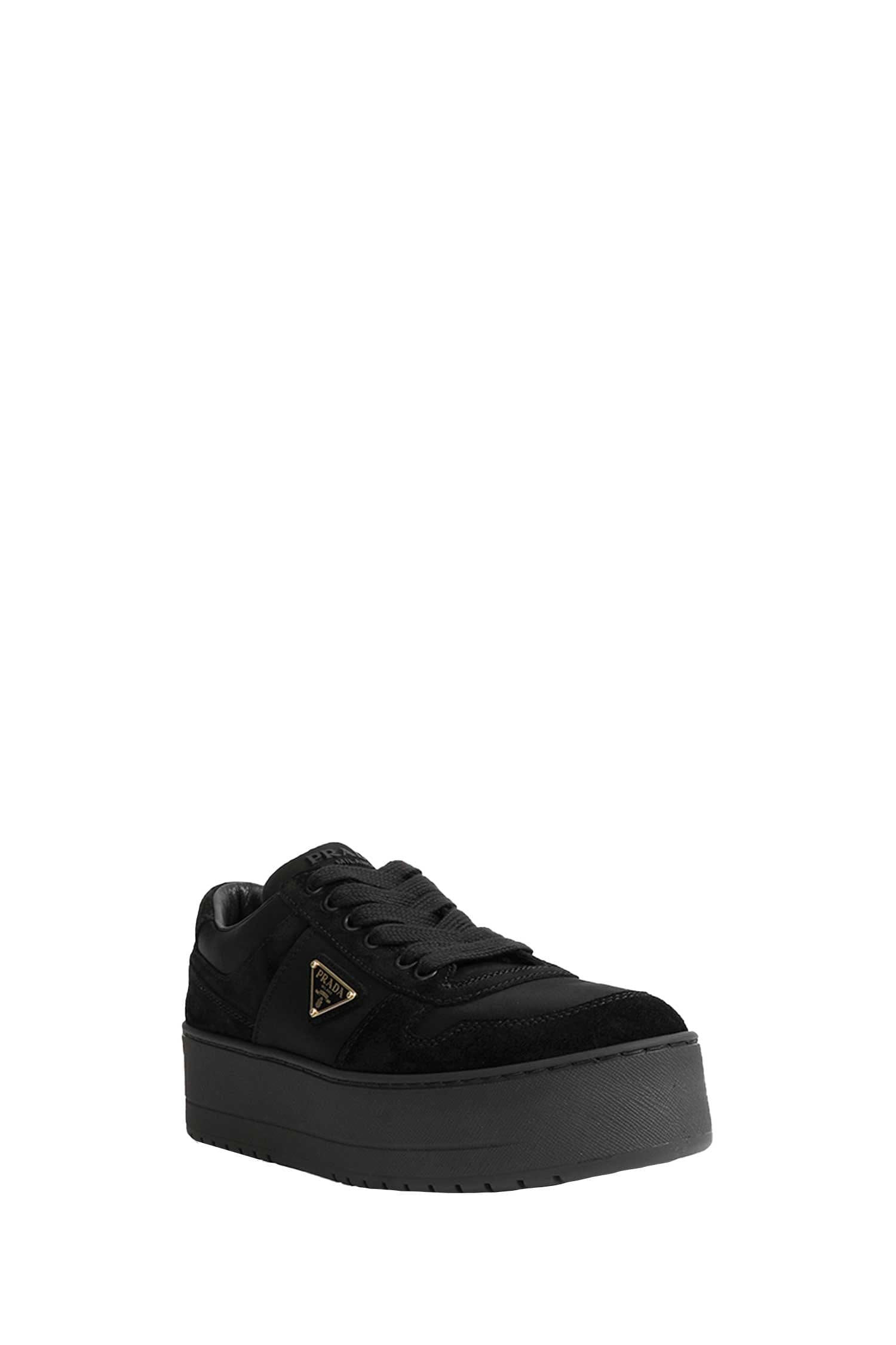 Prada Downtown Bold Re - Nylon and Suede Sneakers