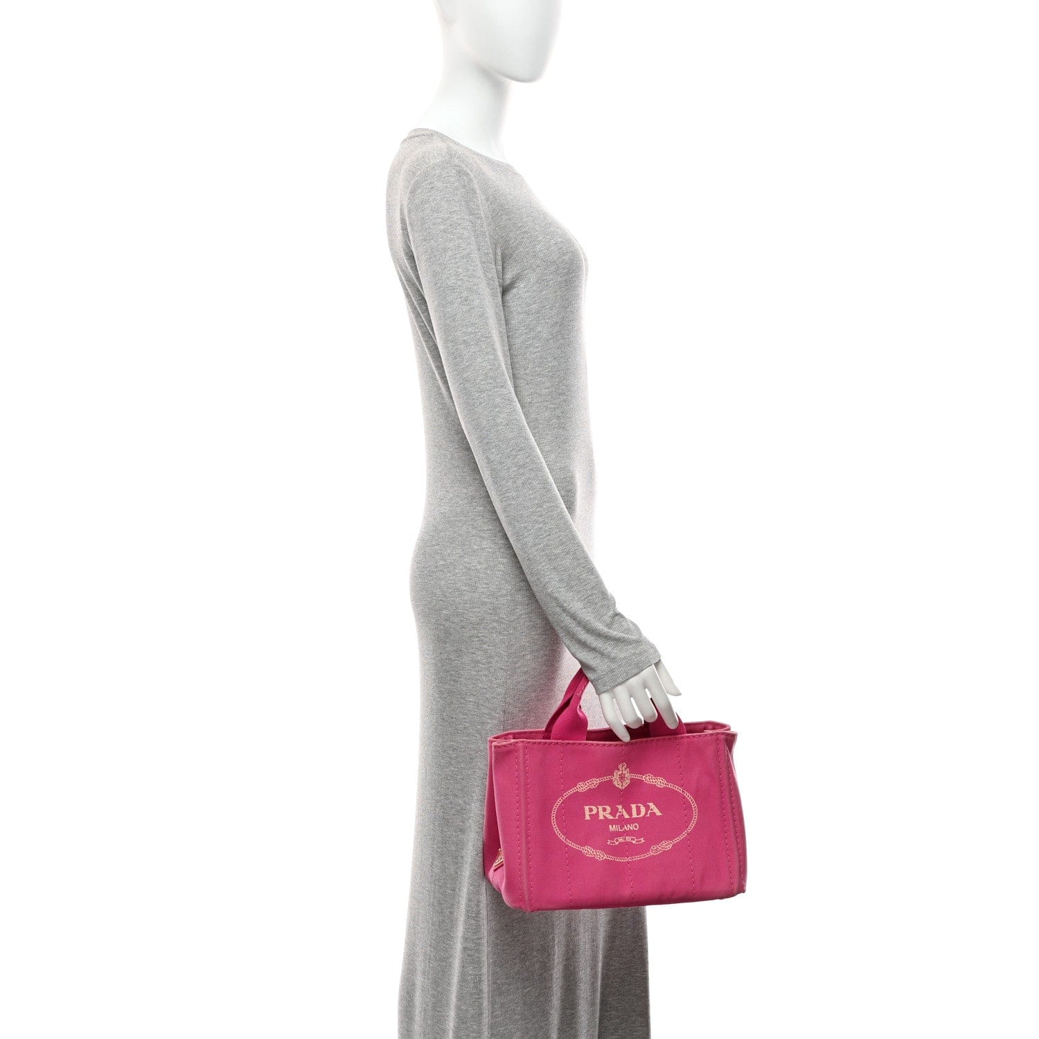 Prada Canapa Small Logo Tote Fuxia