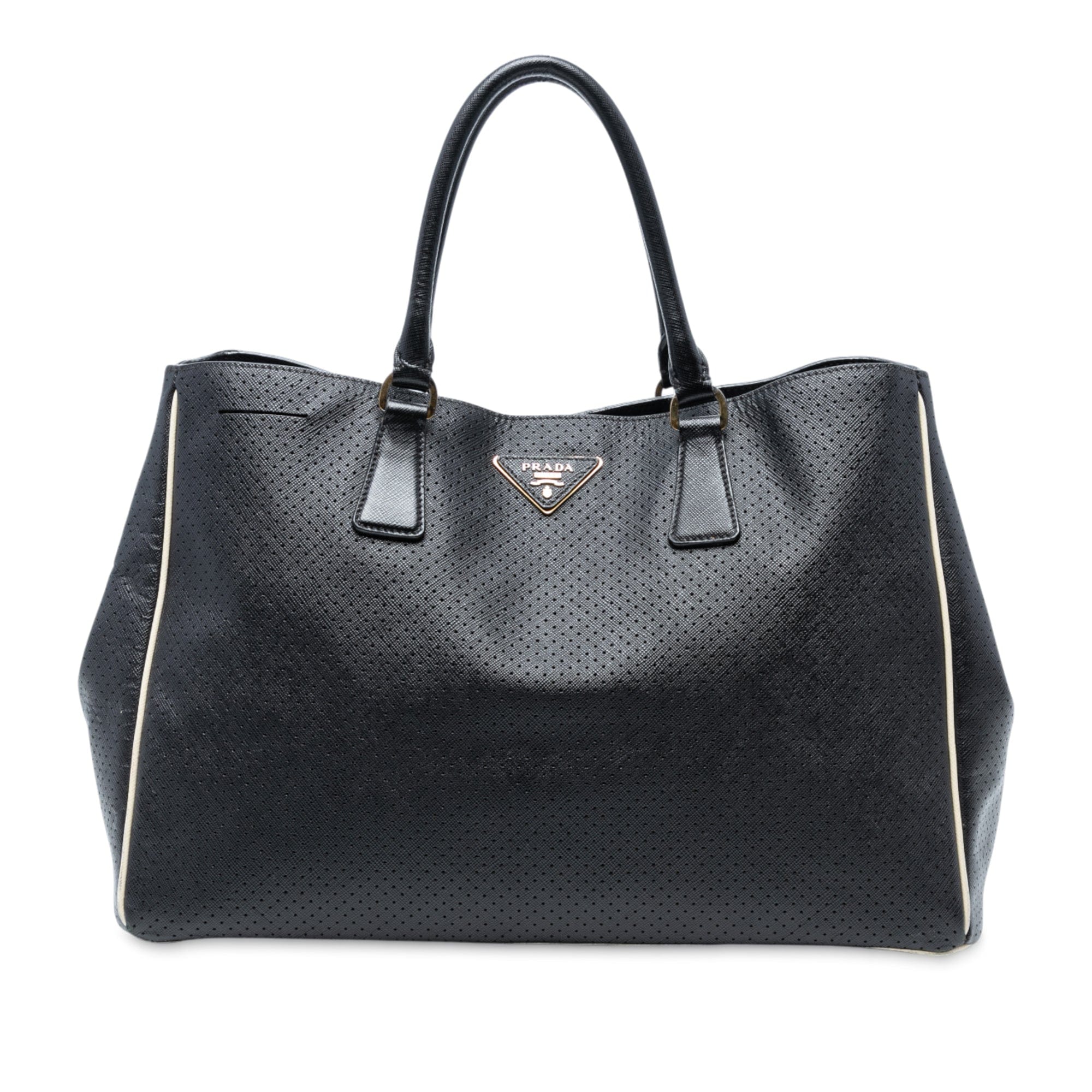 Prada Large Perforated Saffiano Lux Galleria Zip Tote