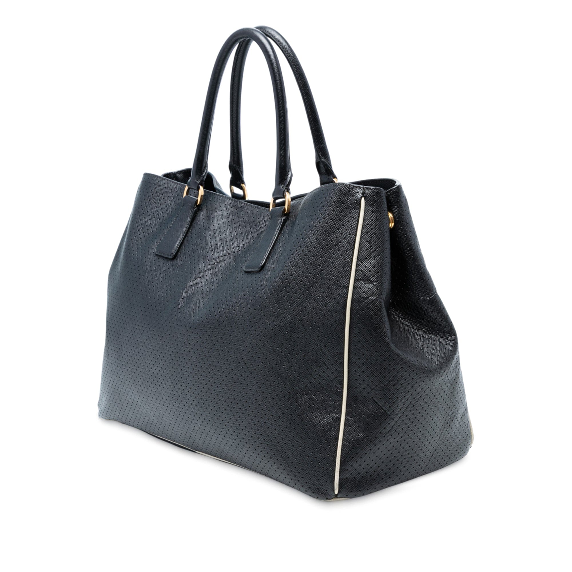 Prada Large Perforated Saffiano Lux Galleria Zip Tote