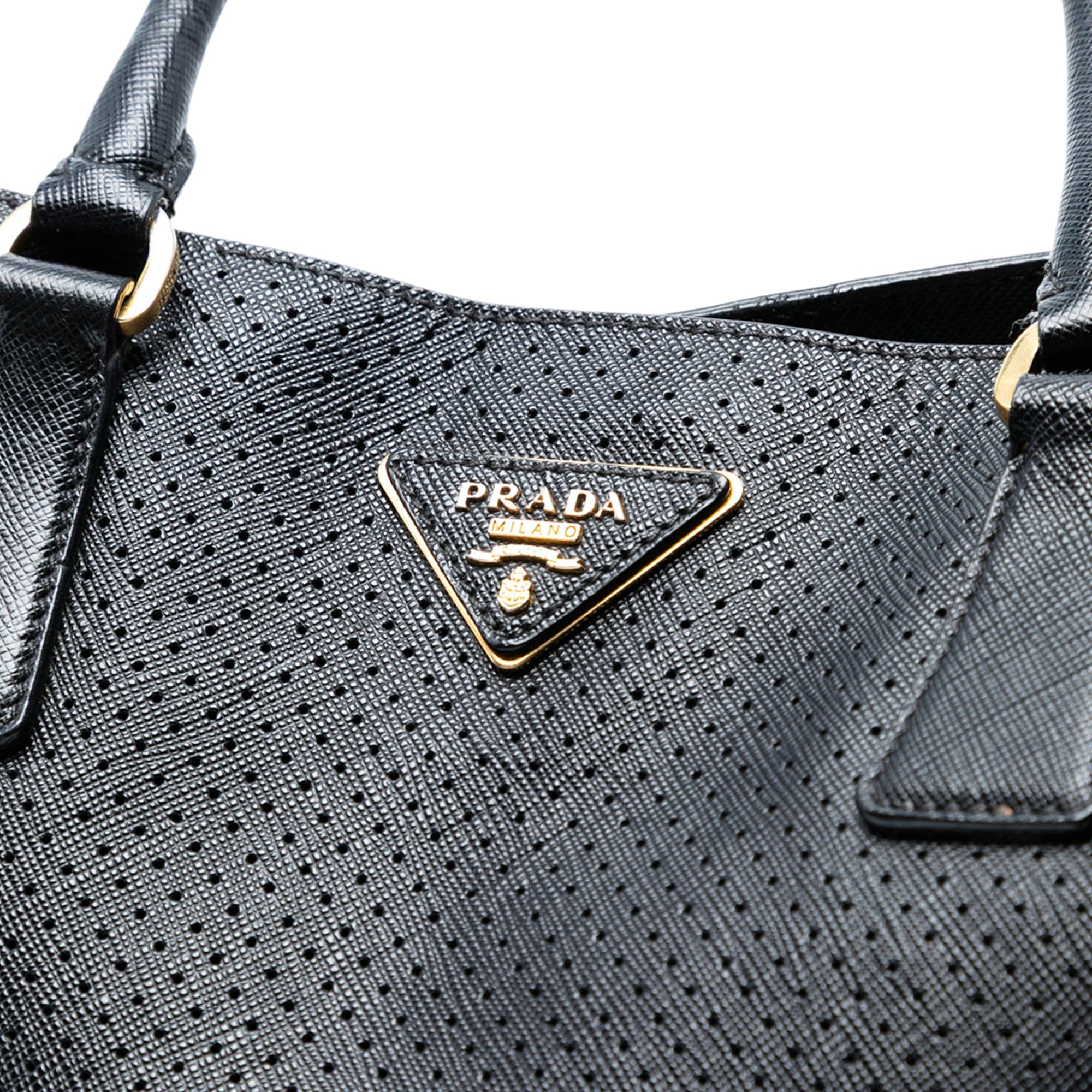 Prada Large Perforated Saffiano Lux Galleria Zip Tote