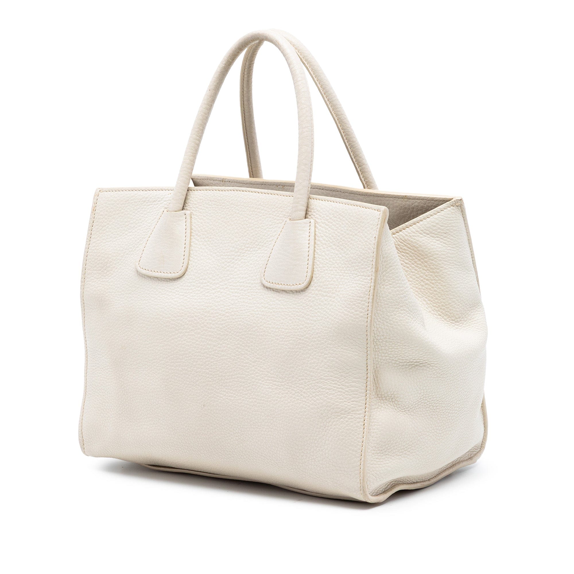 Prada Vitello Daino Front Pocket Open Convertible Tote