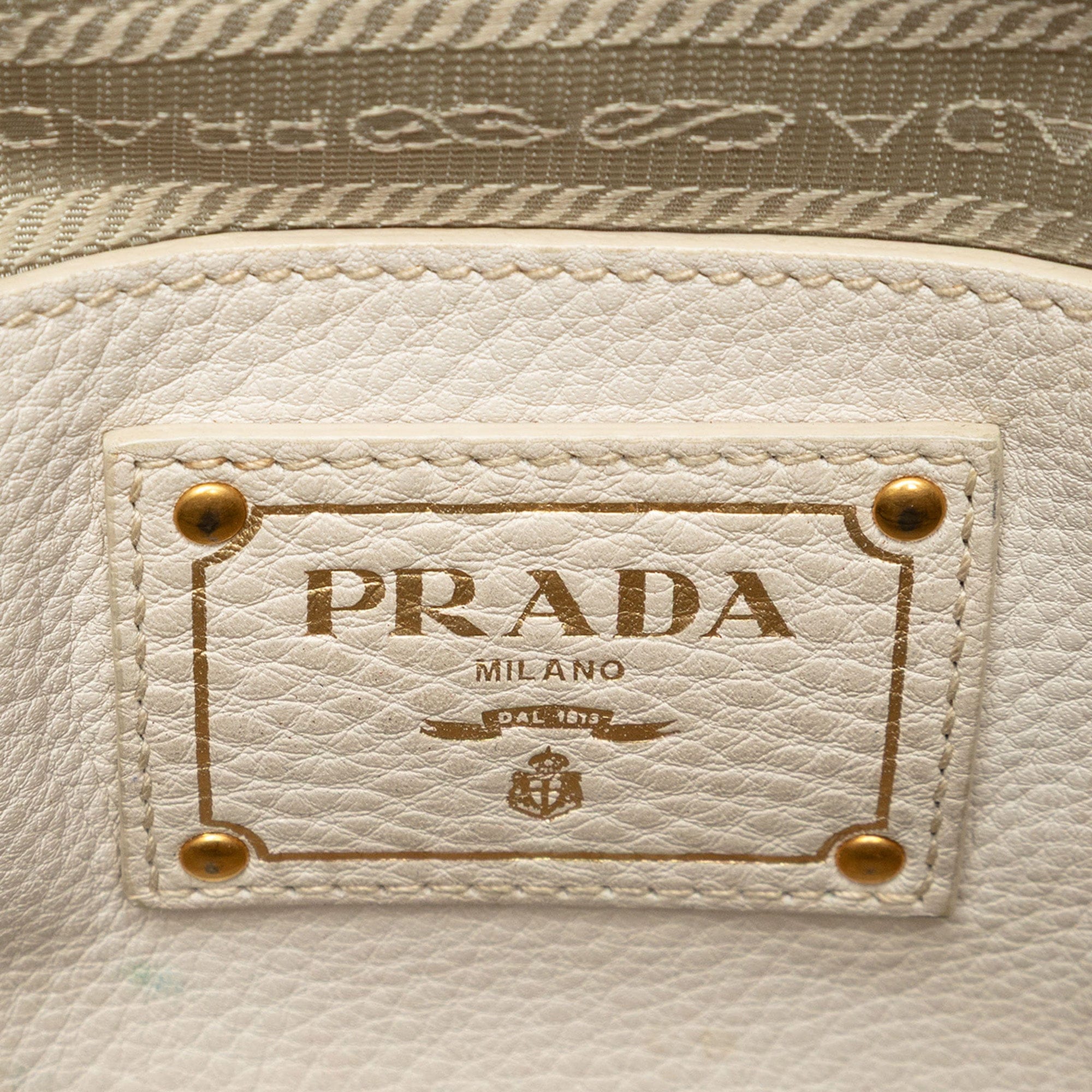 Prada Vitello Daino Front Pocket Open Convertible Tote