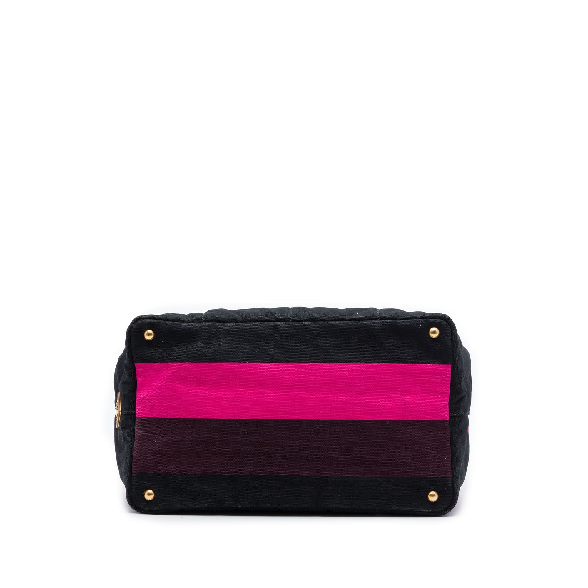 Prada Large Striped Canvas Canapa Tote