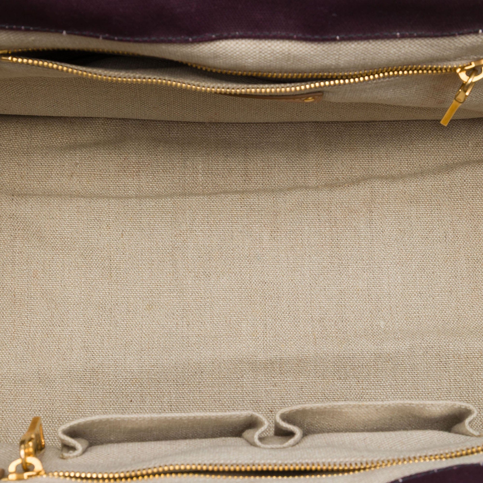 Prada Large Striped Canvas Canapa Tote
