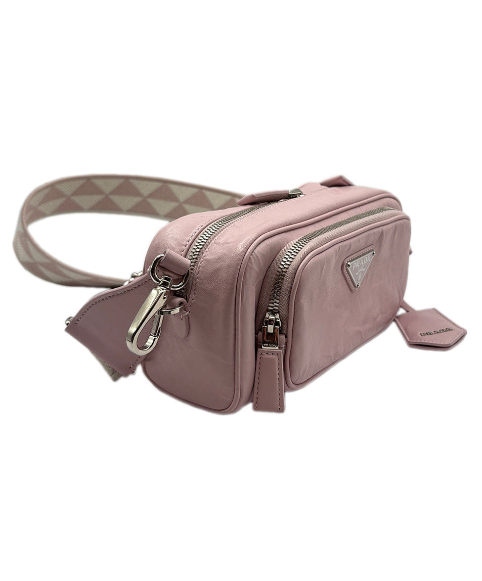 Prada Nappa Antique Multi Pocket Pink Leather Handbag