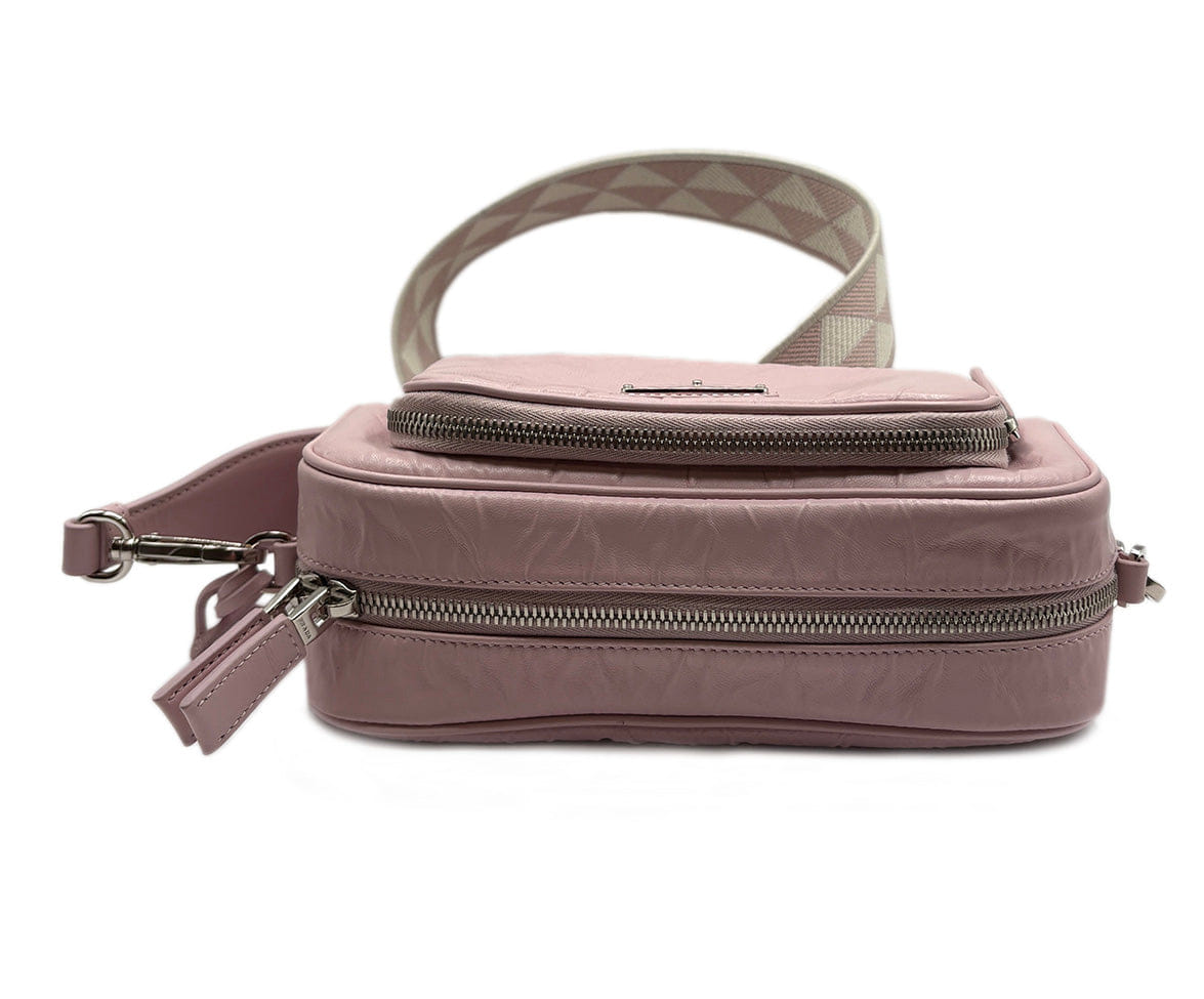 Prada Nappa Antique Multi Pocket Pink Leather Handbag