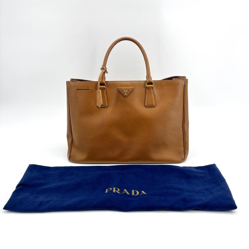 Prada Galleria Saffiano Large Tote Bag Caramel Brown