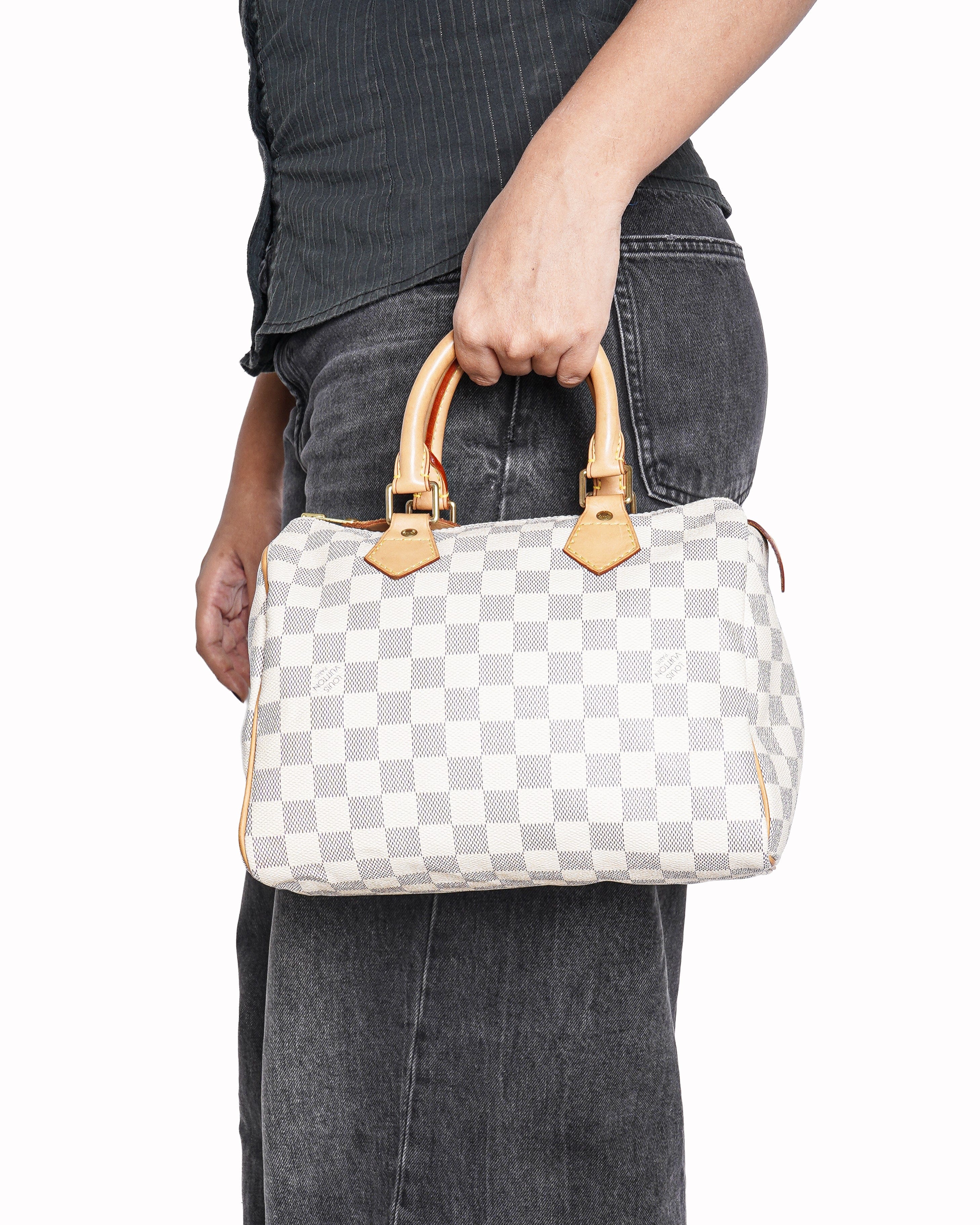 Louis Vuitton Damier Azur Canvas Speedy 25 Handbag