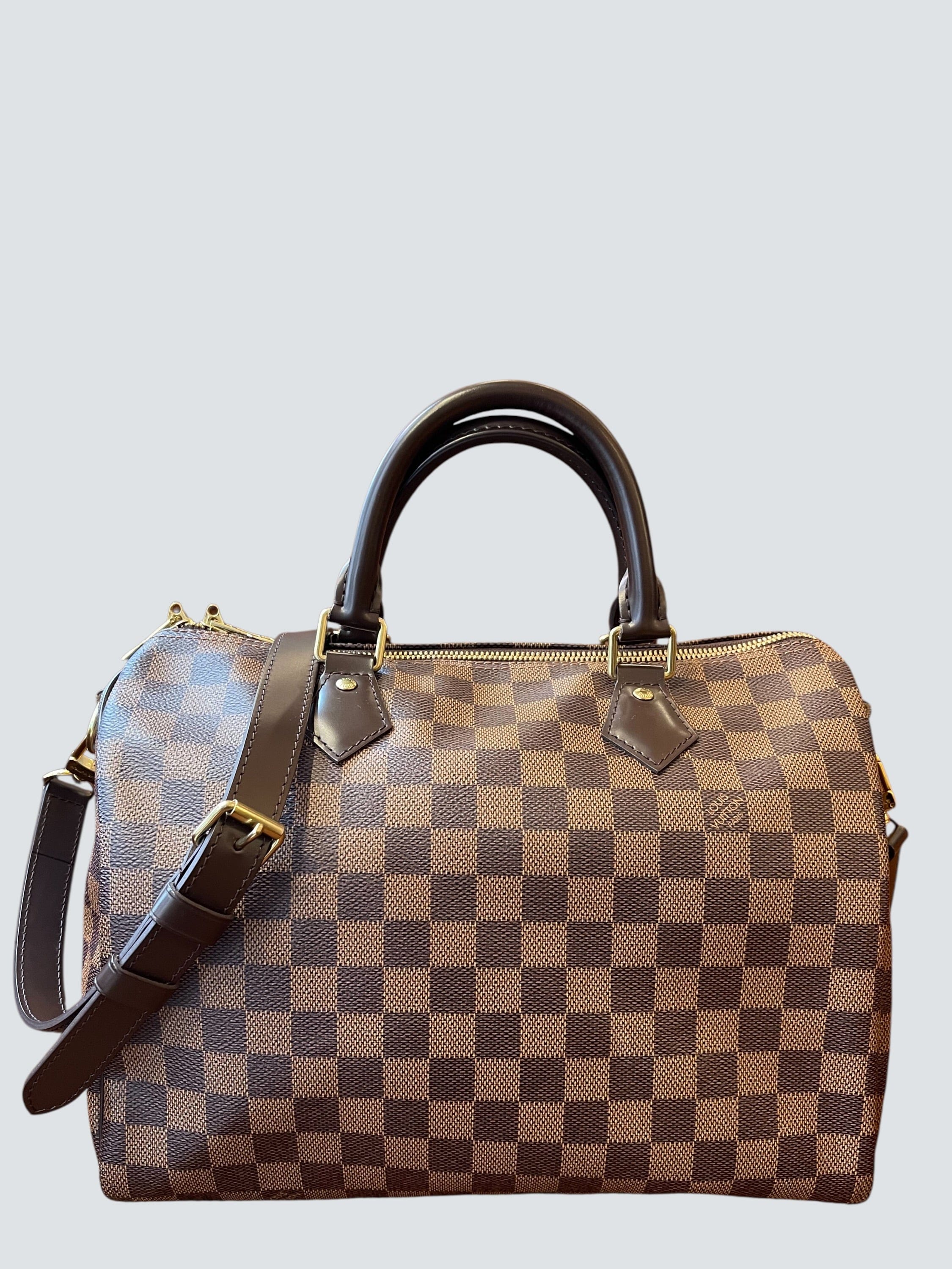 Louis Vuitton Damier Ebene Canvas Speedy 30 Bandouliere