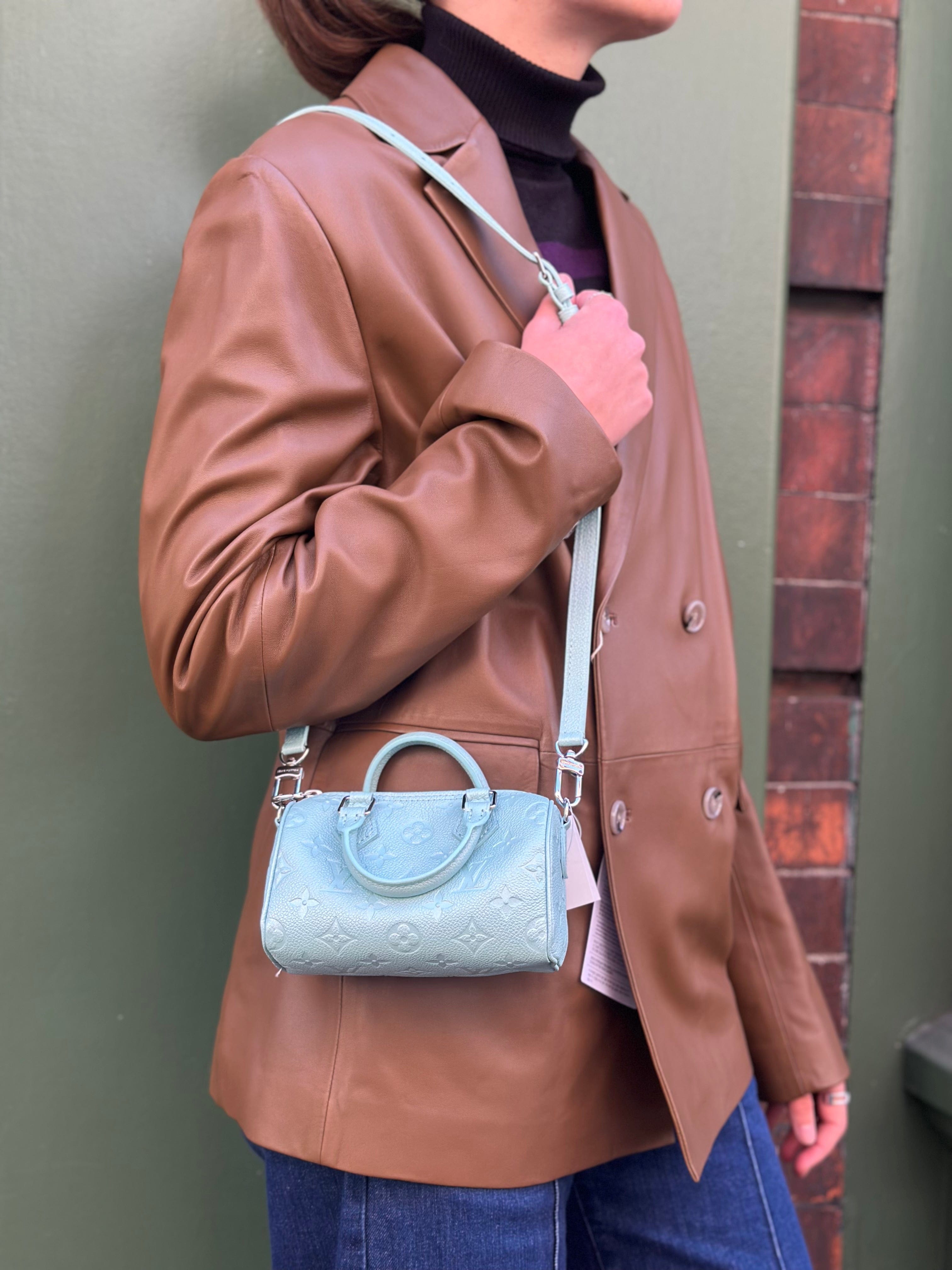 Louis Vuitton Turquoise Empreinte Leather Nano Speedy