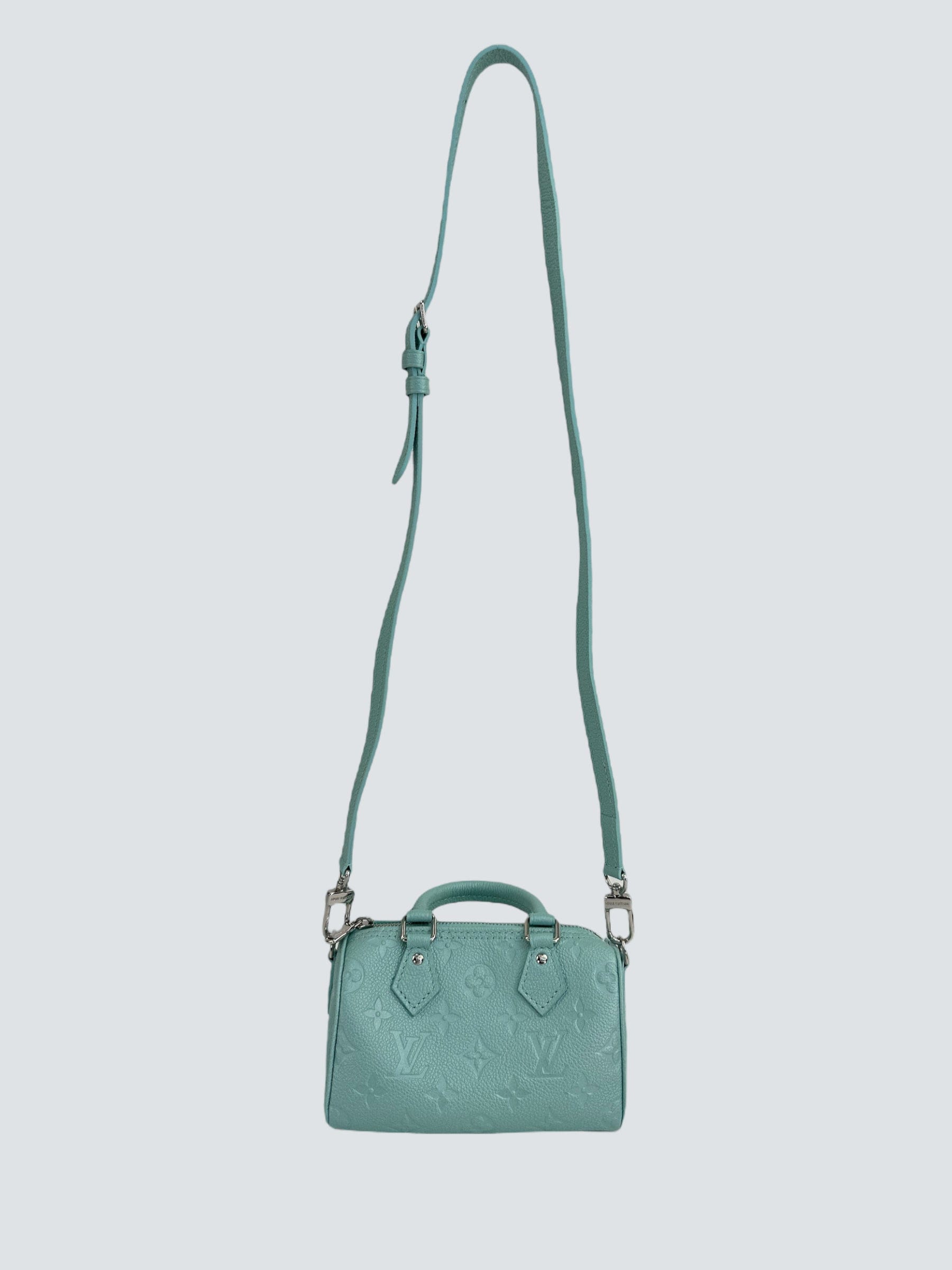 Louis Vuitton Turquoise Empreinte Leather Nano Speedy