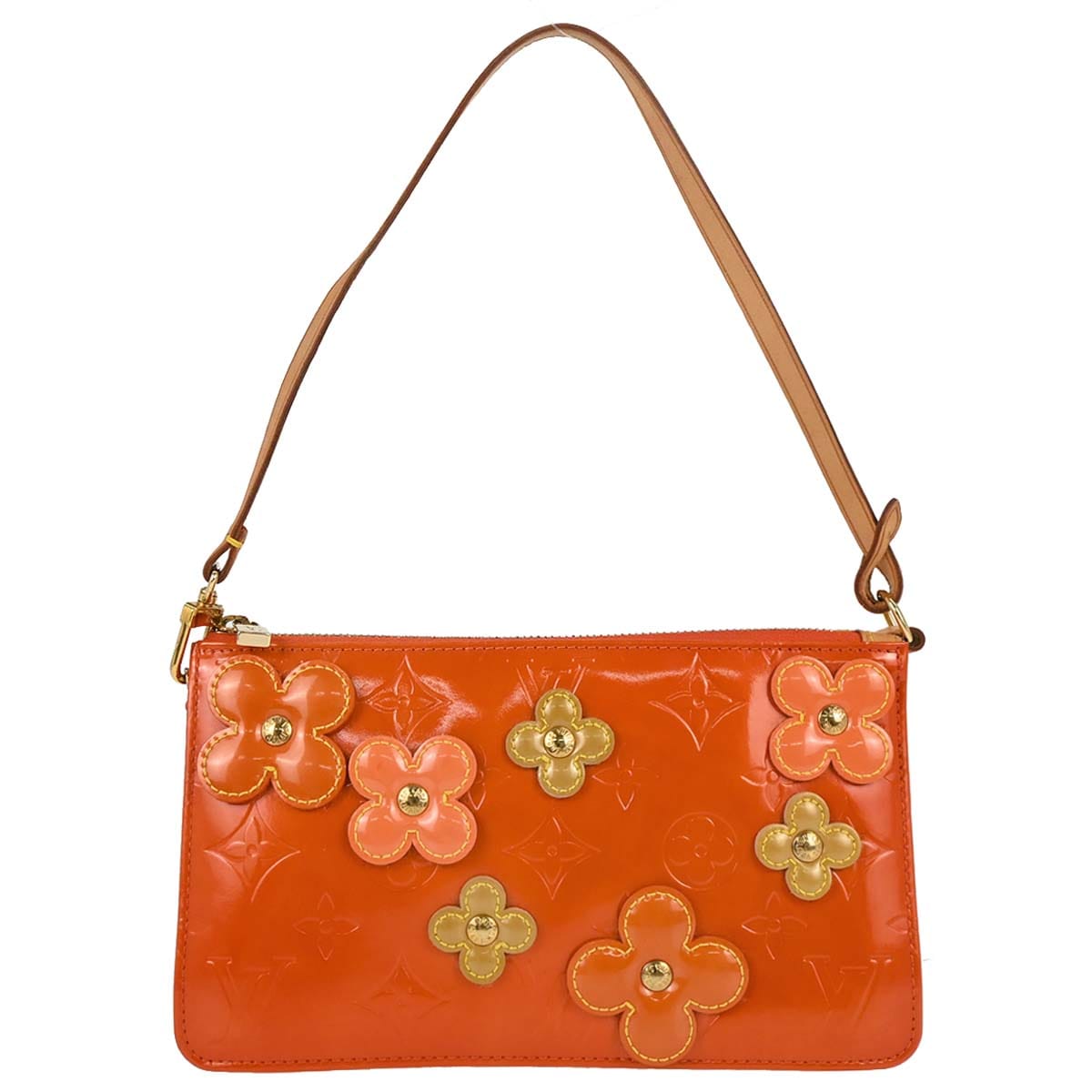 Louis Vuitton Orange Vernis Flower Lexington Handbag M92247
